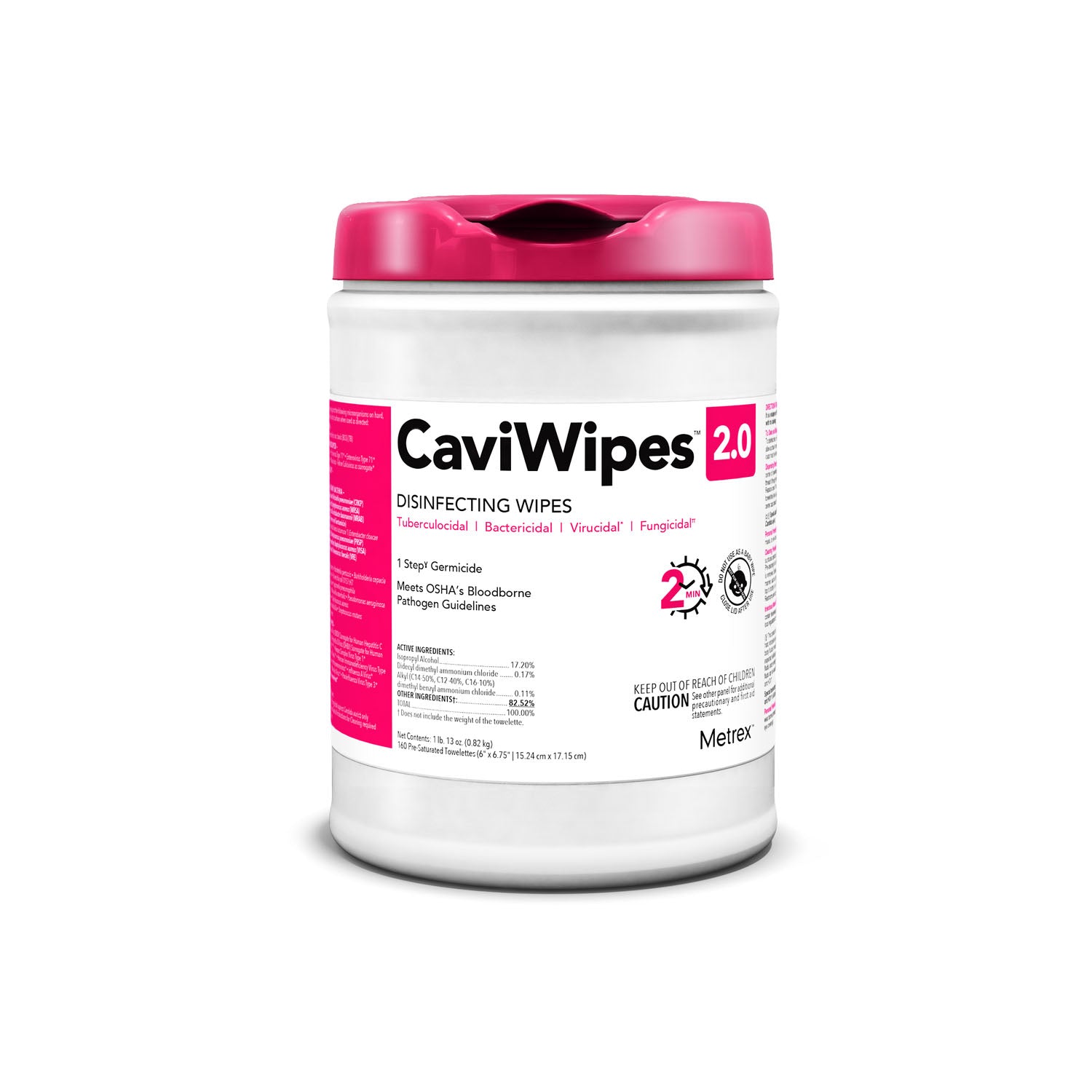 14-1100 - Metrex Research Corporation - CaviWipes 2.0, 160 wipes/canister, 12 can/cs (40 cs/plt) (US Only)    , cs