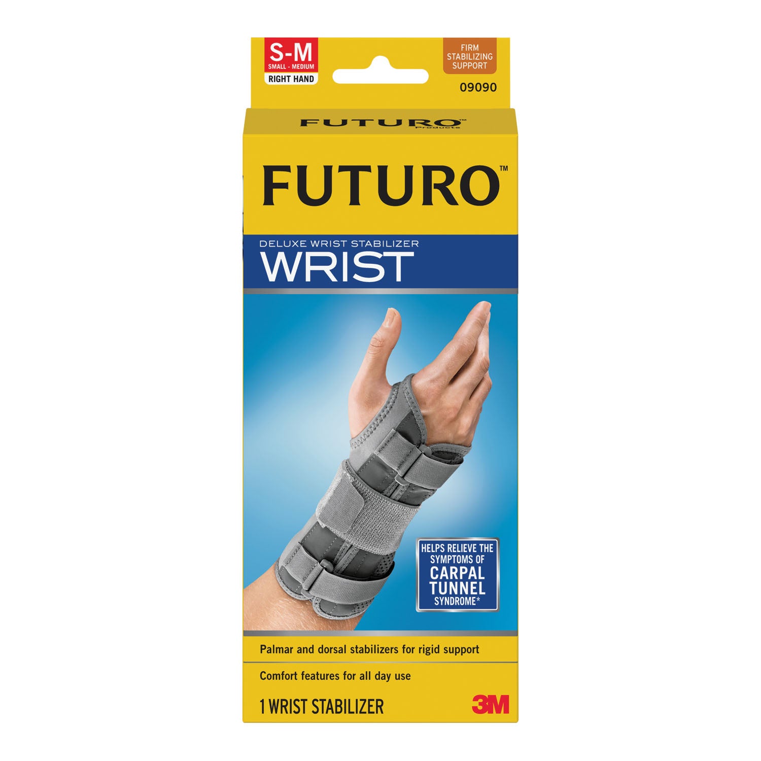 09090ENT - 3M Personal Safety Division - Wrist Stabilizer, Right Hand, Small/ Medium, 3/pk, 4 pk/cs (Continental US+HI Only)    , cs