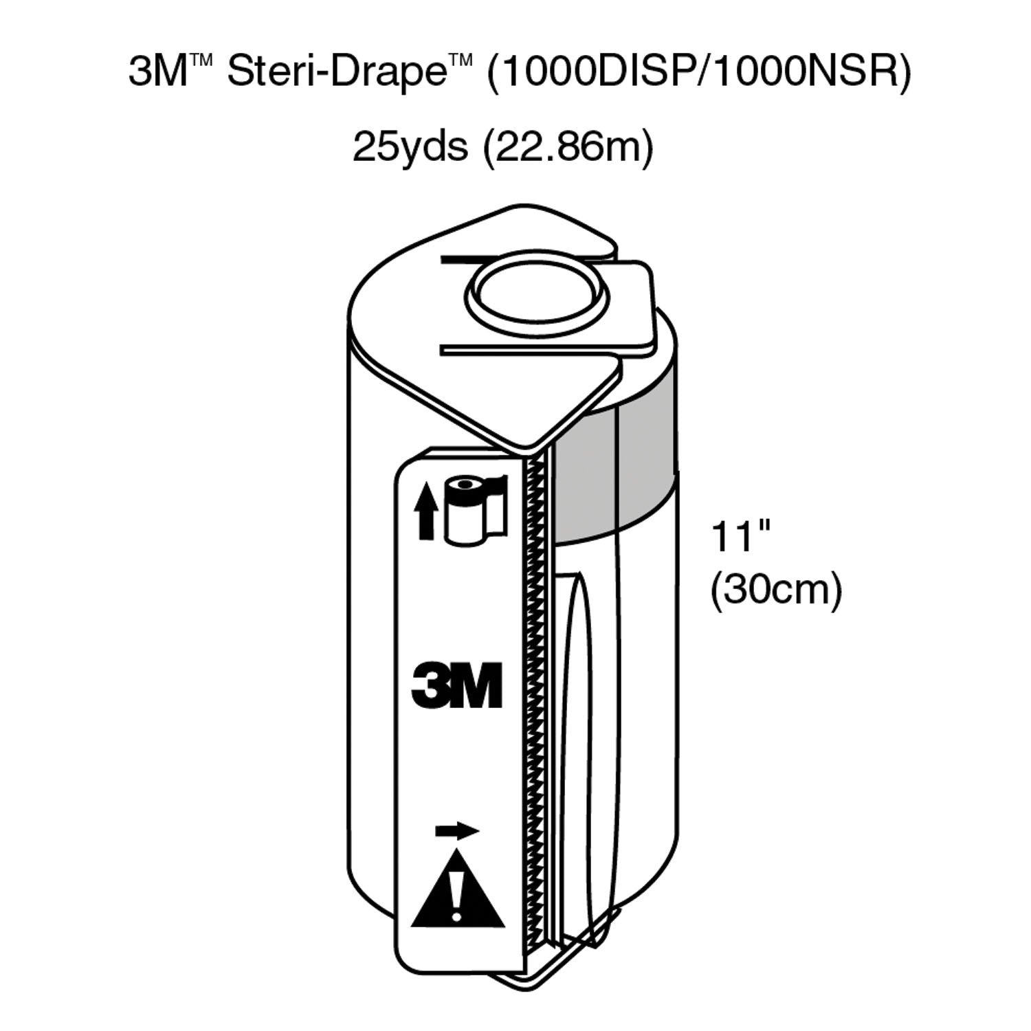 1000NSR - Solventum Corporation - Roll Prep Drape & Dispenser, (8) 25 yds & 1 Dispenser, 8/cs (Continental US+HI Only)    , cs