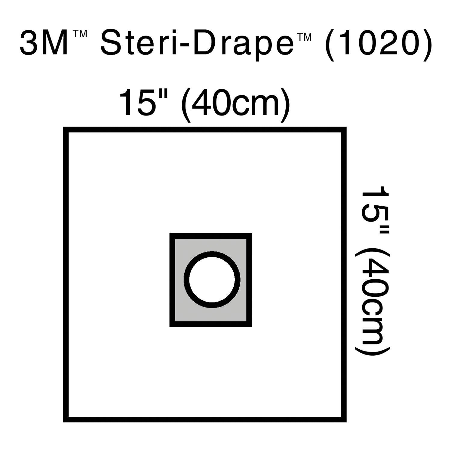 1020 - Solventum Corporation - Small Drape with Adhesive Aperture, 15" x 15", 10/bx, 4 bx/cs (Continental US+HI Only) (Item on Manufacturer Backorder - Inventory Limited when Available)    , cs