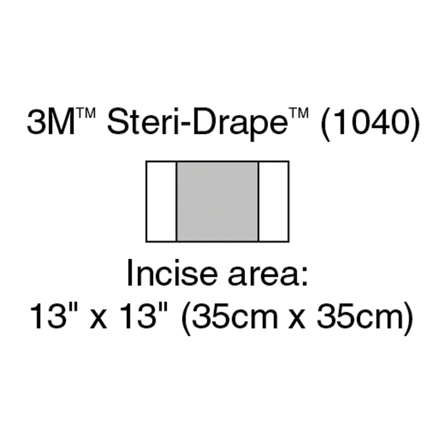 1040 - Solventum Corporation - Incise Drape, Overall 23" x 13", Incise 13" x 13", 10/bx, 4 bx/cs (Continental US+HI Only)    , cs