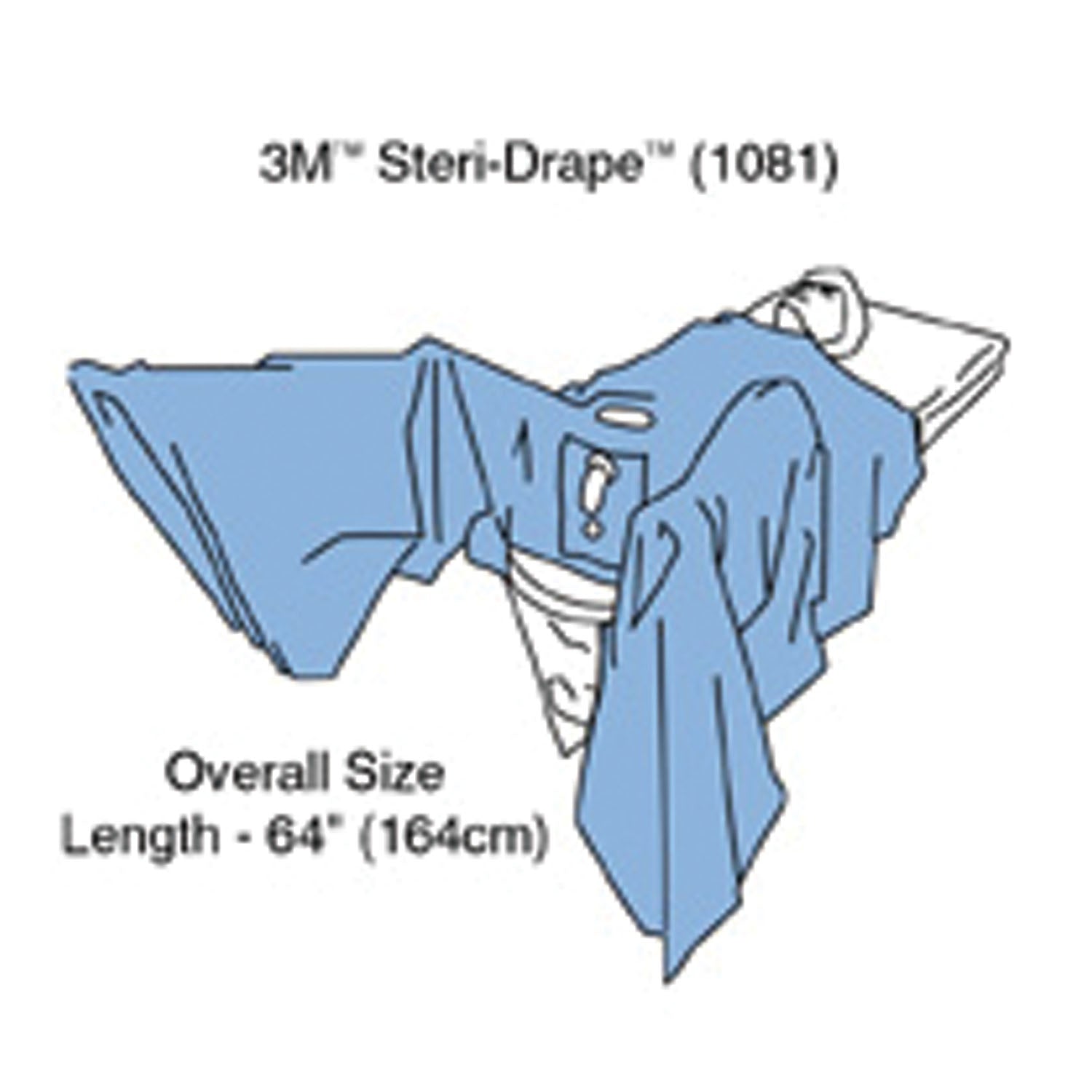 1081 - Solventum Corporation - Steri-Drape™ TUR Drape, 64", Absorbent Impervious Material, Abdominal Adhesive Aperture, Elastic Aperture, Neoprene Finger Cot, Fluid Collection Pouch with Filter & Exit Port, 14/bx, 2 bx/cs (Continental US+HI Only)    , cs