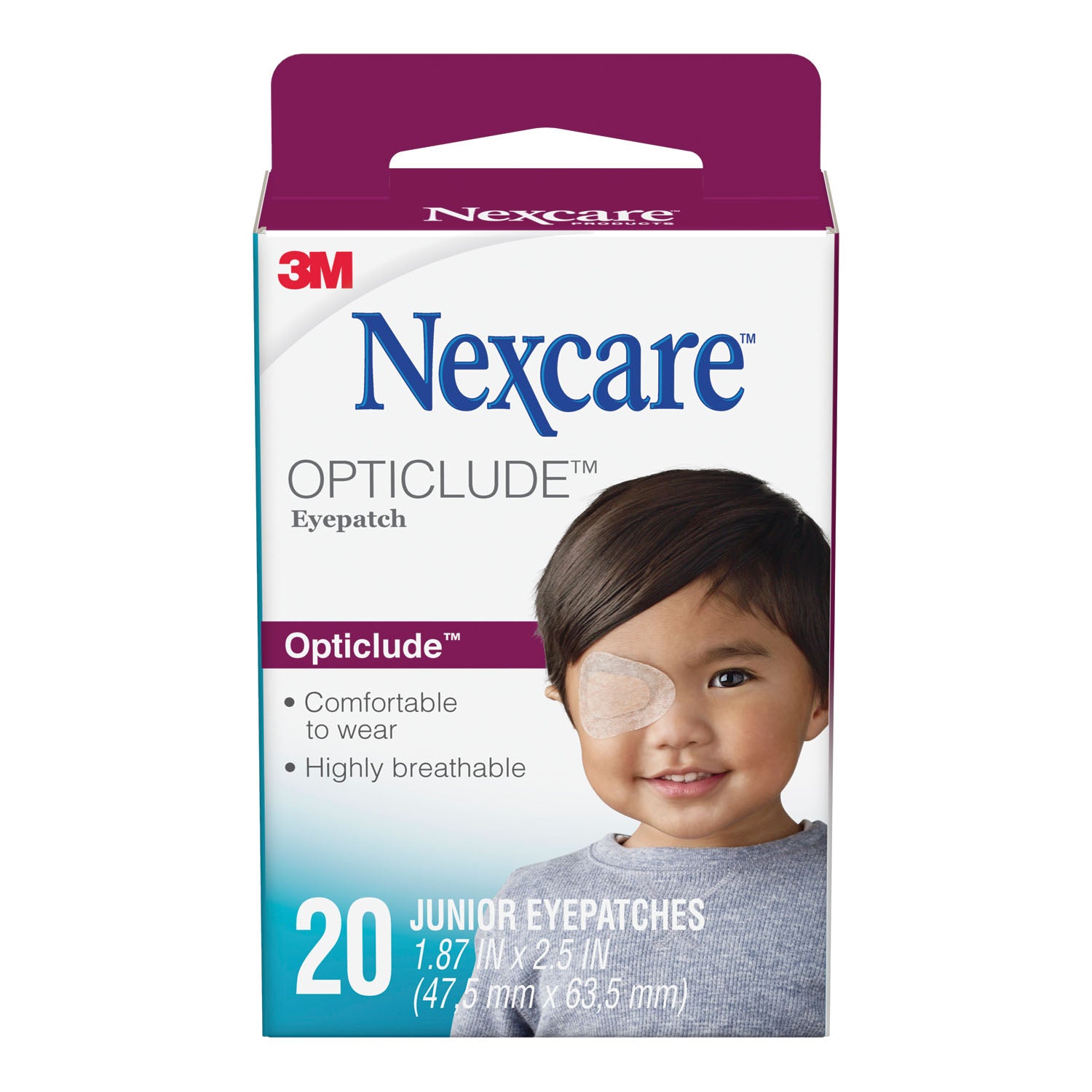 1537 - 3M Personal Safety Division - Junior Size Eye Patch, 2.4" x 1.8", 20/bx, 36 bx/cs (Continental US+HI Only) (To Be DISCONTINUED)    , cs
