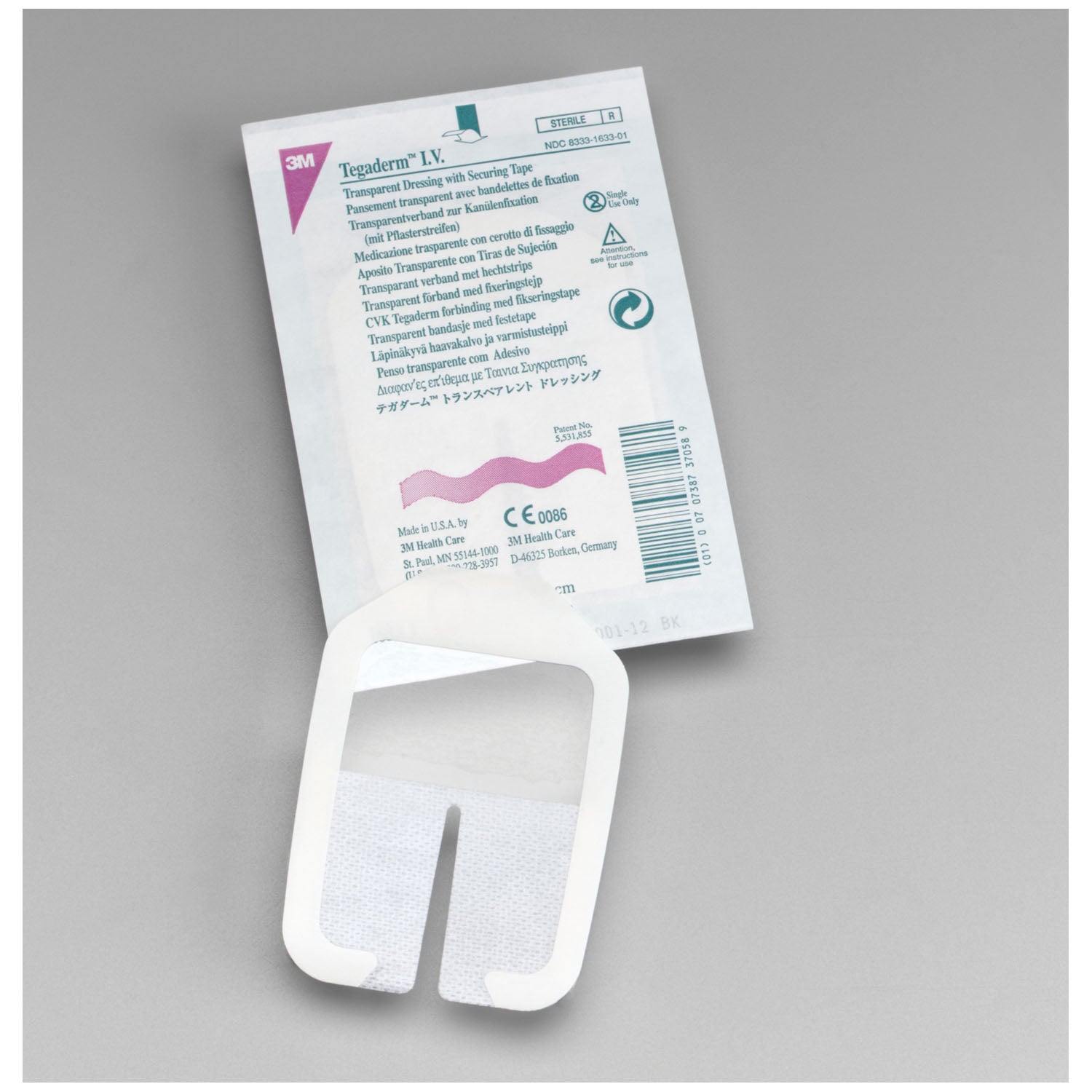 1633 - Solventum Corporation - IV Transparent Dressing, 2¾" x 3¼", 100/bx 4 bx/cs (Continental US+HI Only)    , cs