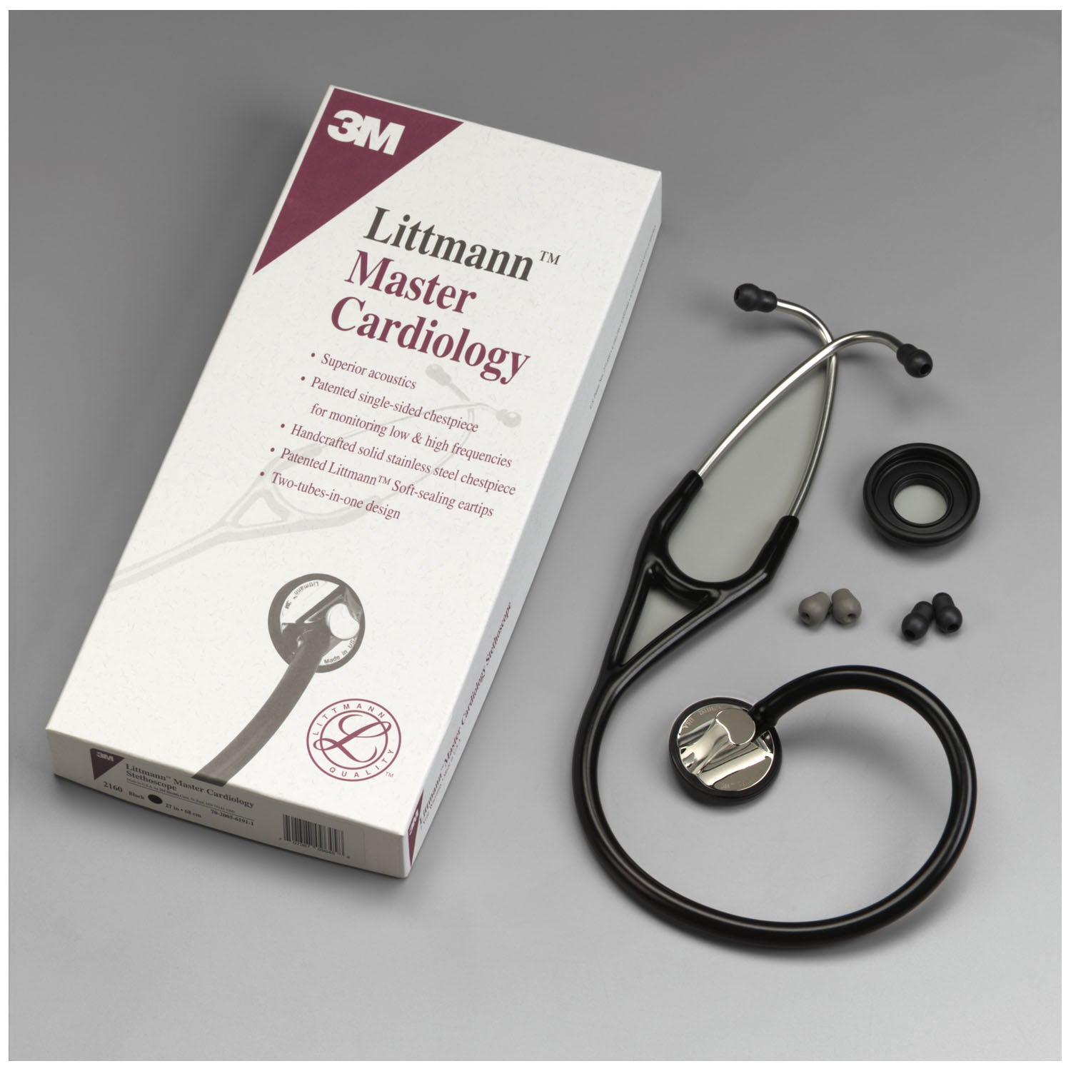 2160 - Solventum Corporation - Stethoscope, 27" Black Tubing (Continental US+HI Only) (Littmann items are only available for sale online by distributors authorized by 3M Littmann)    , ea