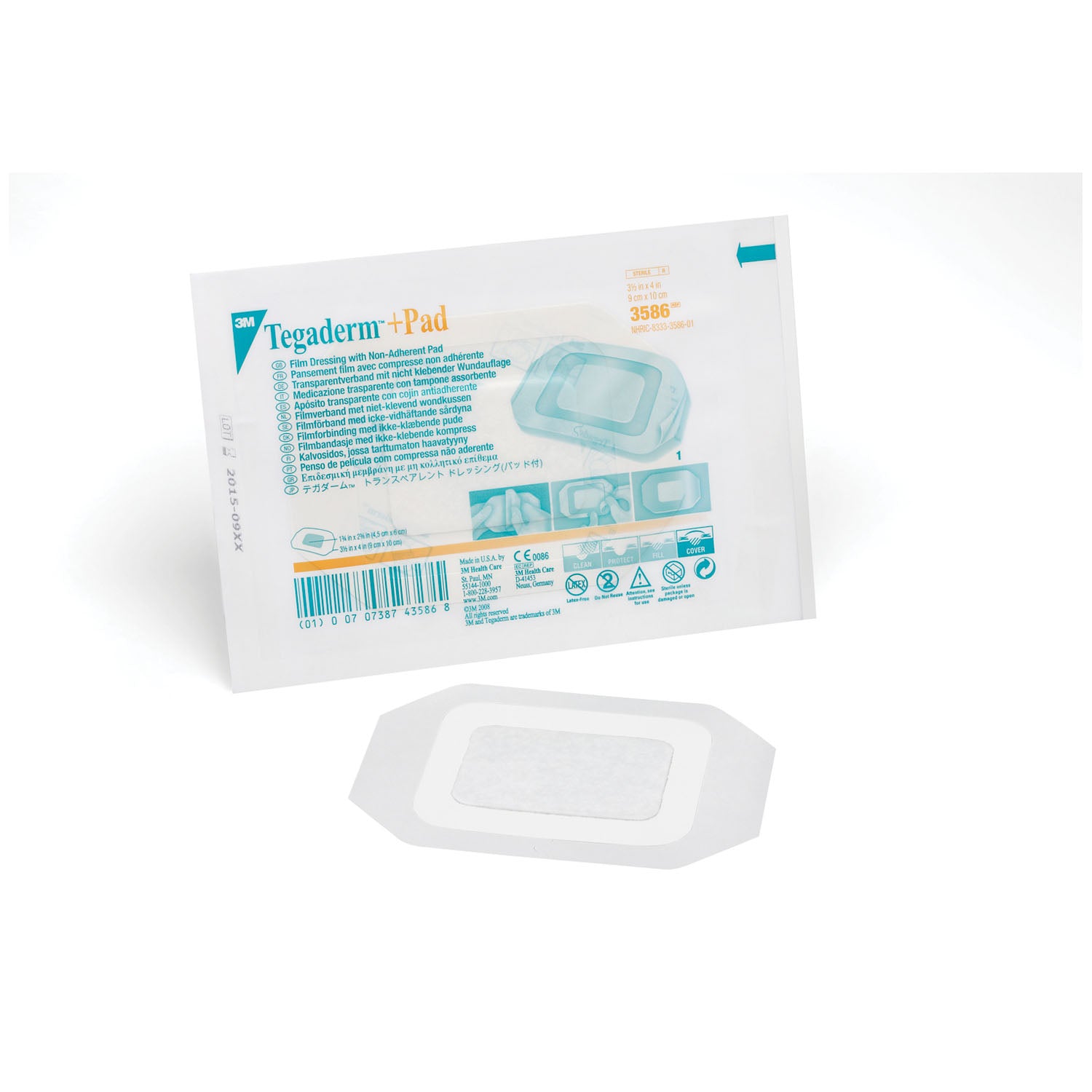 3586 - Solventum Corporation - 透明敷料，3½” x 4”，墊片尺寸 1¾” x 2 3/8”，25 片/盒，4 盒/箱（僅限美國大陸及夏威夷），箱裝