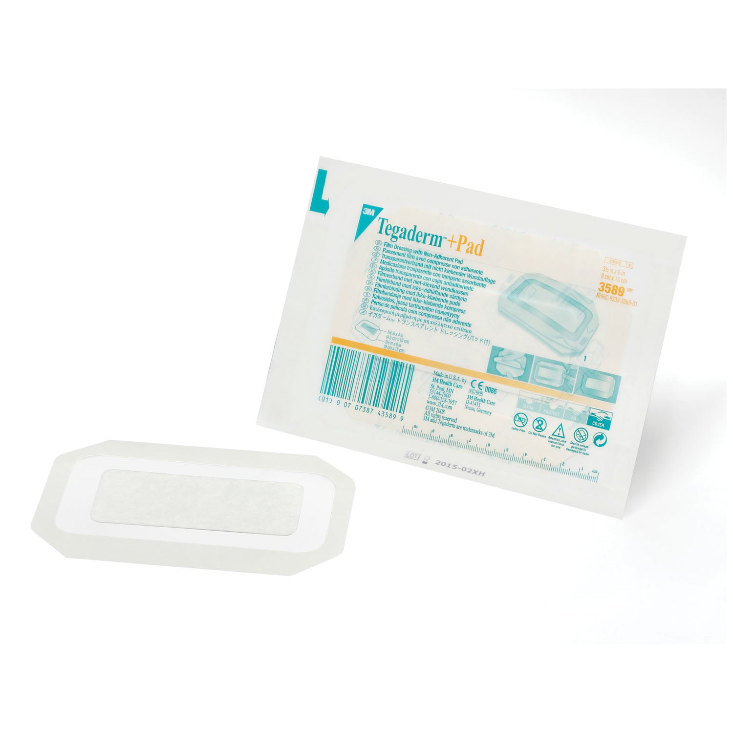 3589 - Solventum Corporation - 透明敷料，3½英寸 x 6英寸，墊片尺寸1¾英寸 x 4英寸，25片/盒，4盒/箱（僅限美國大陸及夏威夷），箱裝