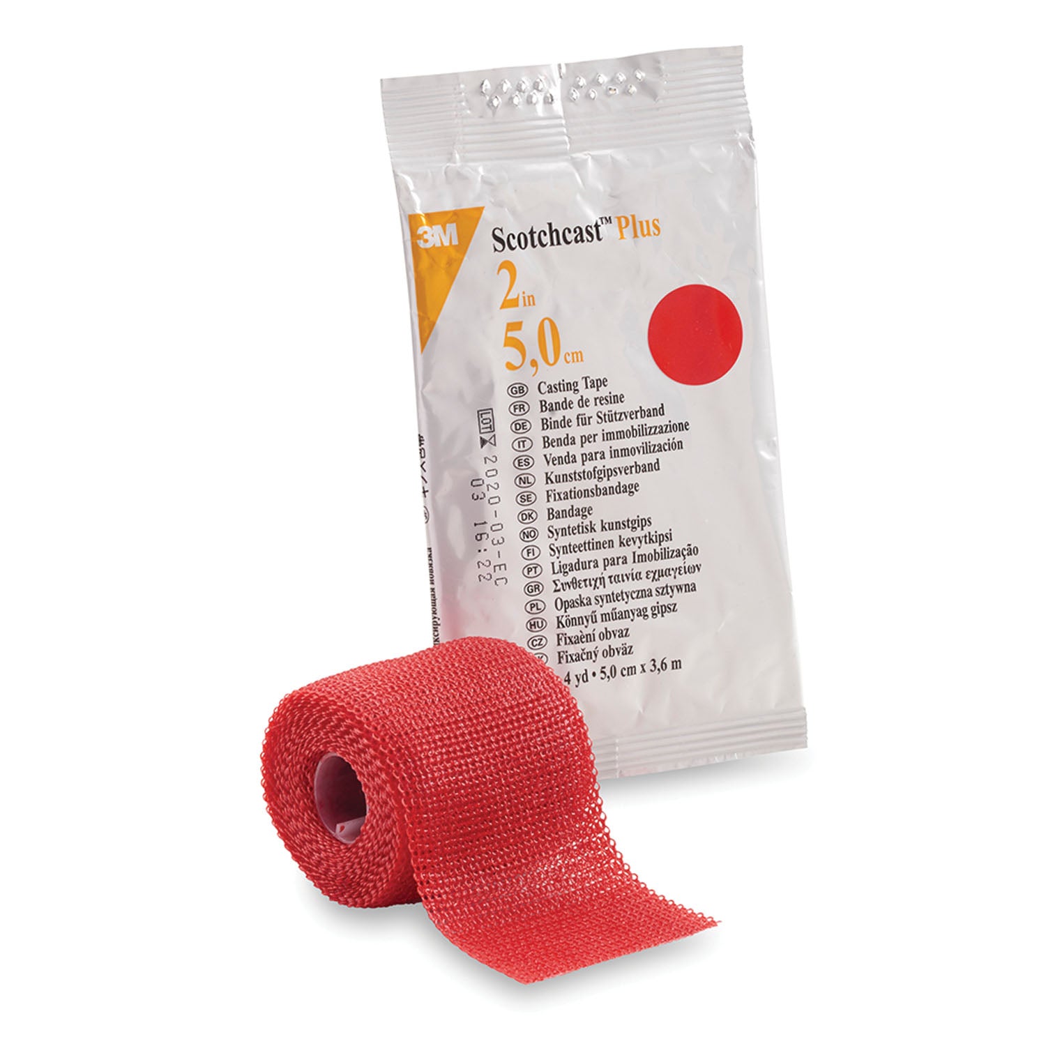 82002R - Solventum Corporation - Plus Casting Tape, 2" x 4 yds, Red, 10/cs (Continental US+HI Only)    , cs