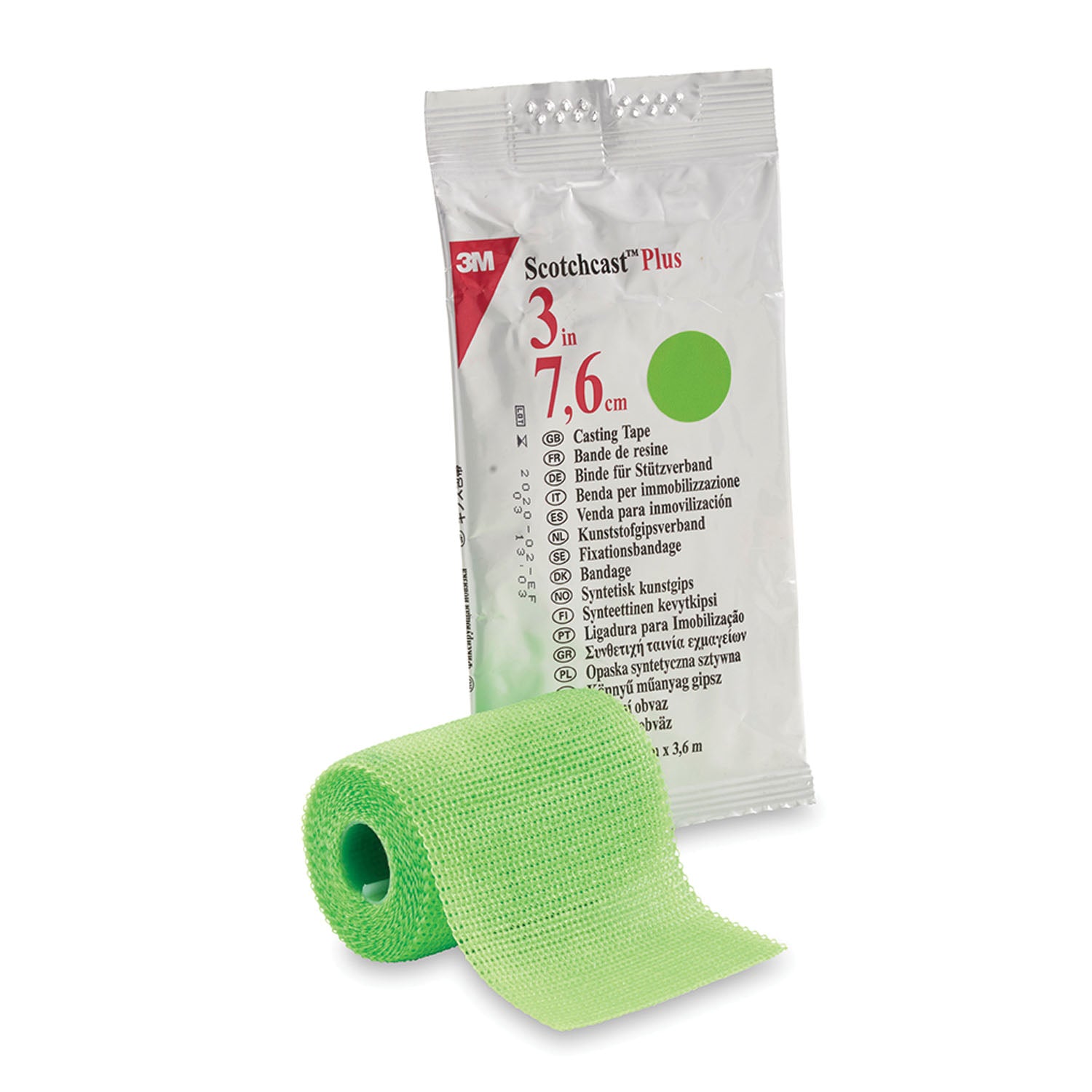 82003V - Solventum Corporation - Plus Casting Tape, 3" x 4 yds, Bright Green, 10/cs (Continental US+HI Only)    , cs