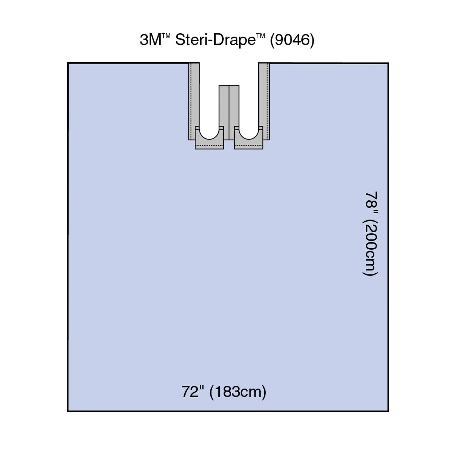 9046 - Solventum Corporation - Steri-Drape™ Bilateral Split Sheet, 72" x 78", Absorbent Impervious Material, 15/bx, 2 bx/cs (Continental US+HI Only)    , cs
