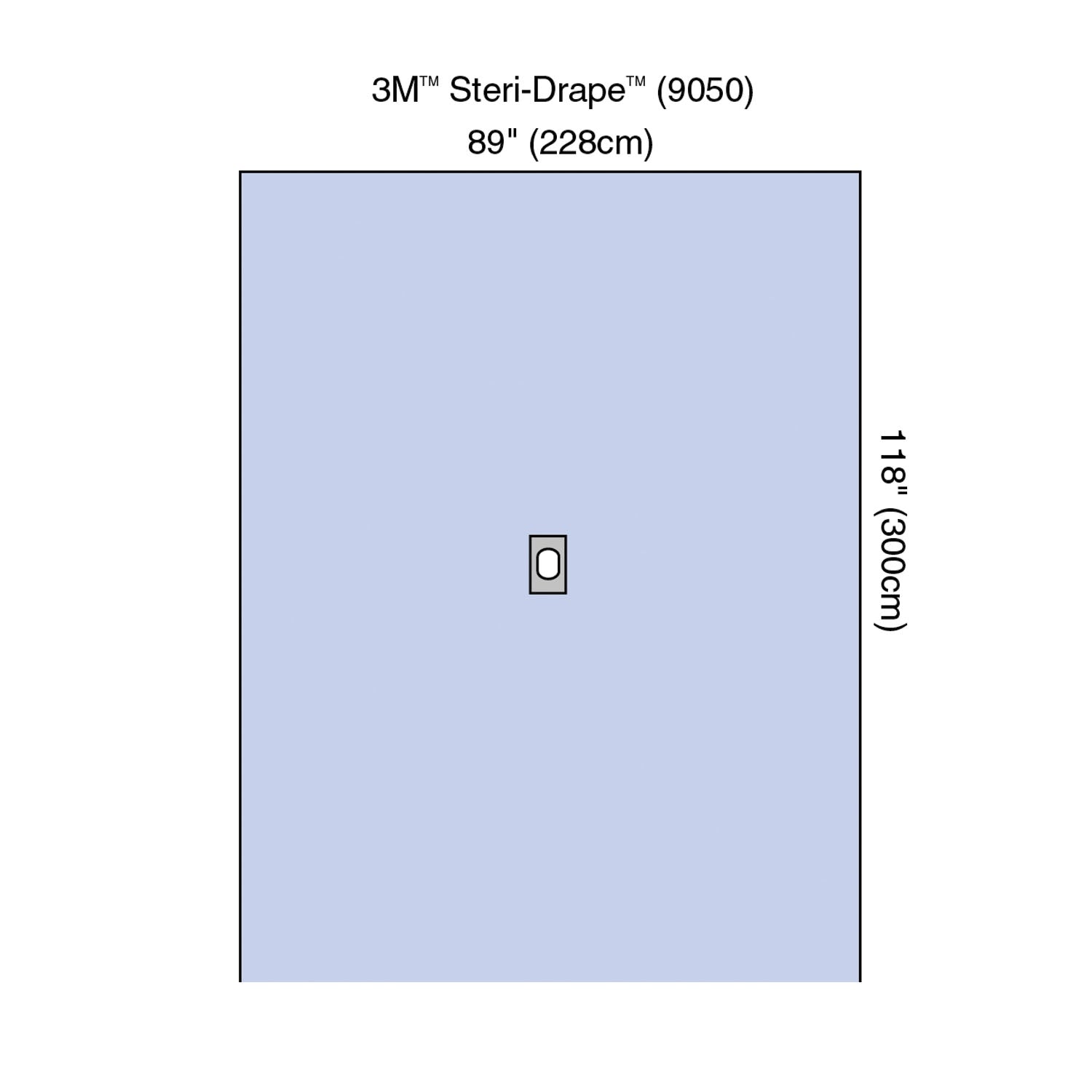 9050 - Solventum Corporation - Steri-Drape™ 黏性開口手術巾，90 英寸 x 118 英寸，吸收性不透水材料，橢圓形粘性開口，10 片/盒，2 盒/箱（僅限美國大陸和夏威夷），箱裝