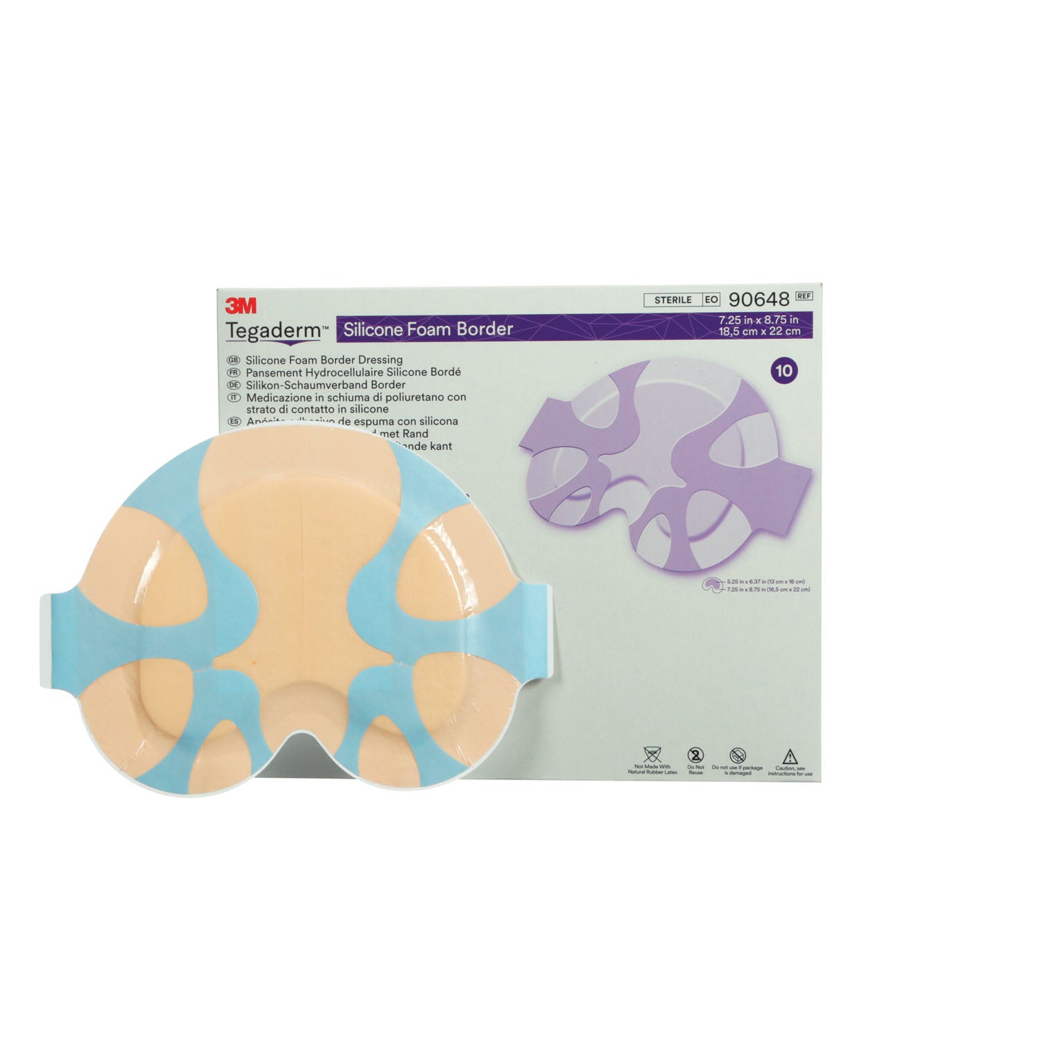 90648 - Solventum Corporation - Apósito sacro grande, 7,25" x 8,75", 5/caja, 4 cajas/caja (solo EE. UU. continental e HI) (el plazo de caducidad mínimo es de 90 días; no se puede devolver), caja