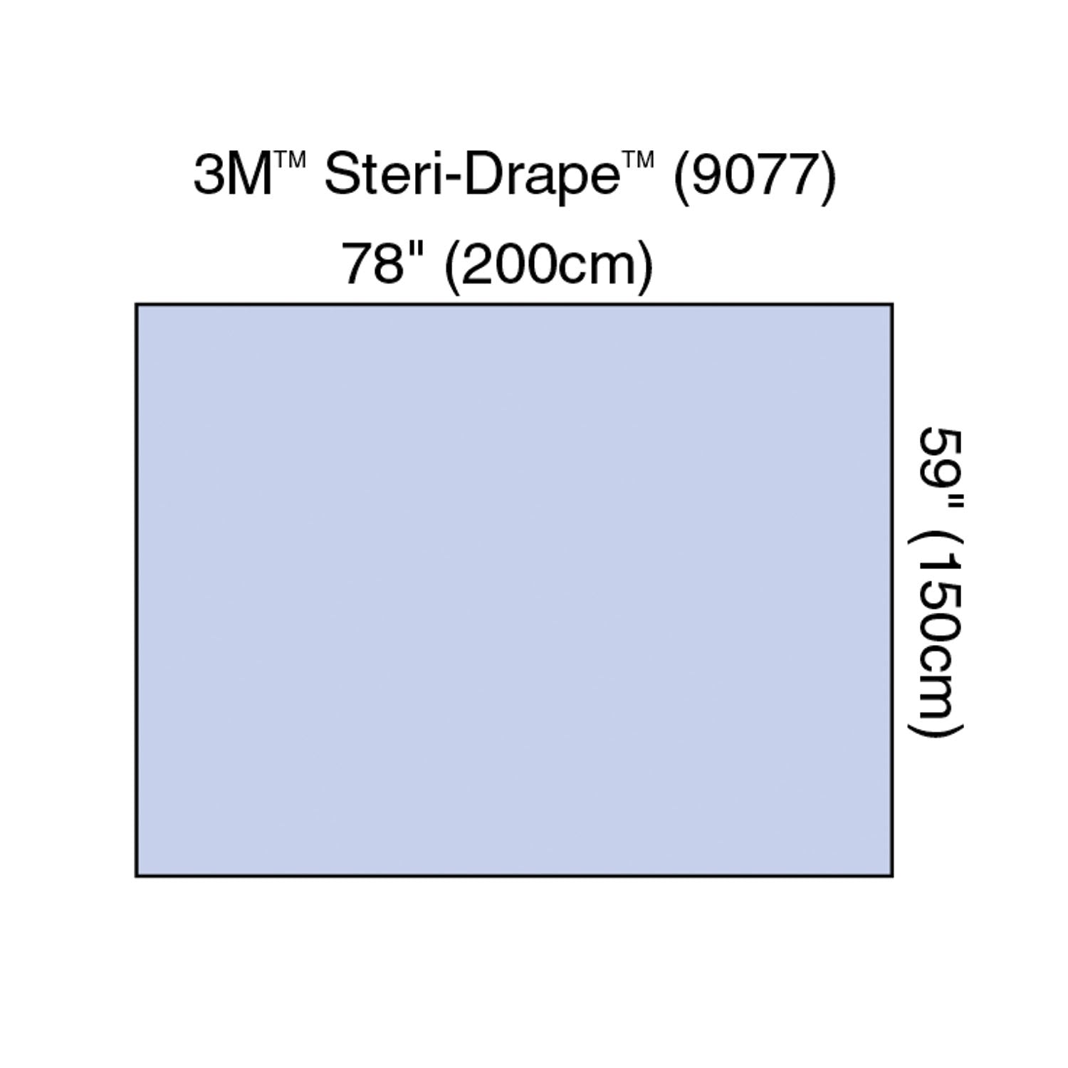 9077 - Solventum Corporation - Sábana Steri-Drape™, 78" x 59", Material absorbente e impermeable, 30/caja, 2 cajas/caja (solo EE. UU. continental e HI), caja