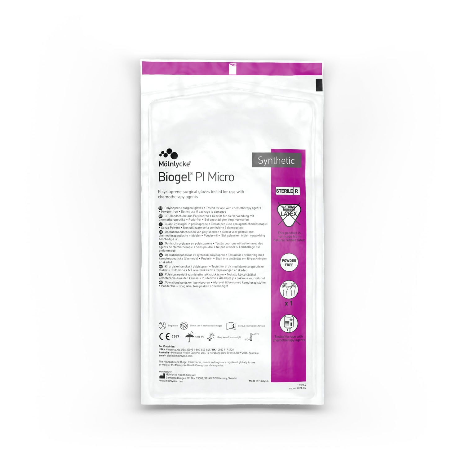 48565 - Molnlycke Health Care US, LLC - 外科手套，6.5號，無菌，無粉，50隻/盒，4盒/箱（僅限美國），箱裝