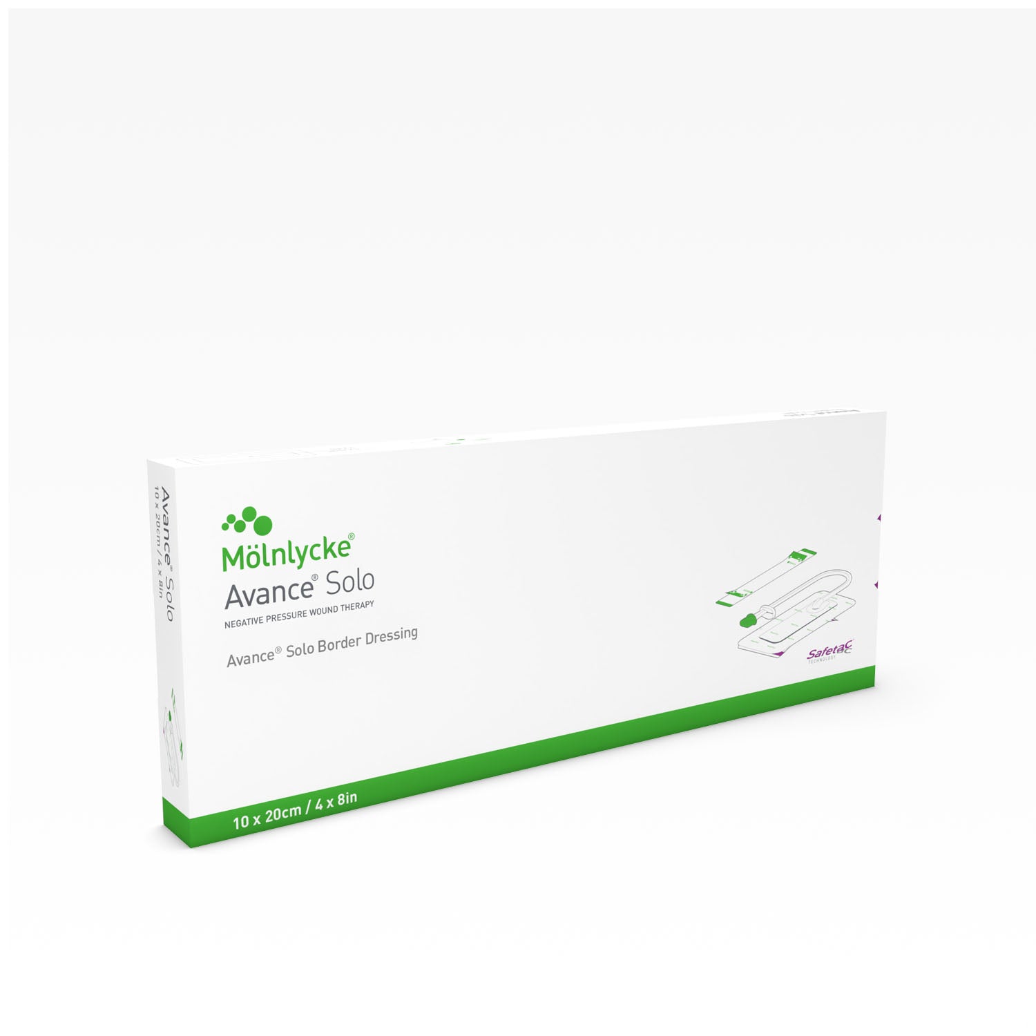 881020 - Molnlycke Health Care US, LLC - Avance Solo Dressing, 10cm x 20cm, 2/bx, 2 bx/cs (US Only)    , cs