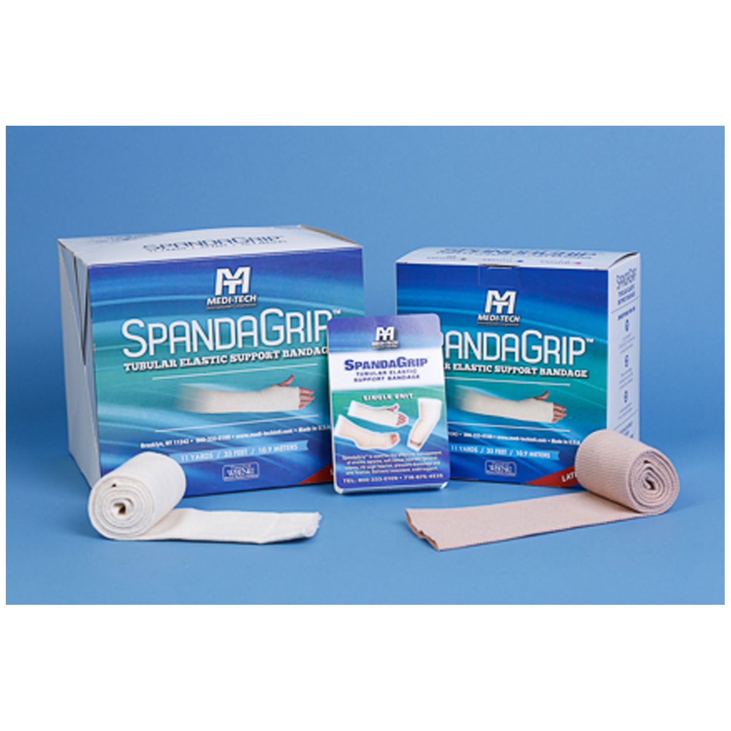 SAG13113 - MarketLab, Inc. - Venda elástica tubular SpandaGrip™, sin látex, (D) natural, brazos grandes, tobillos medianos, rodillas pequeñas, 3" x 11 yardas, 1/caja