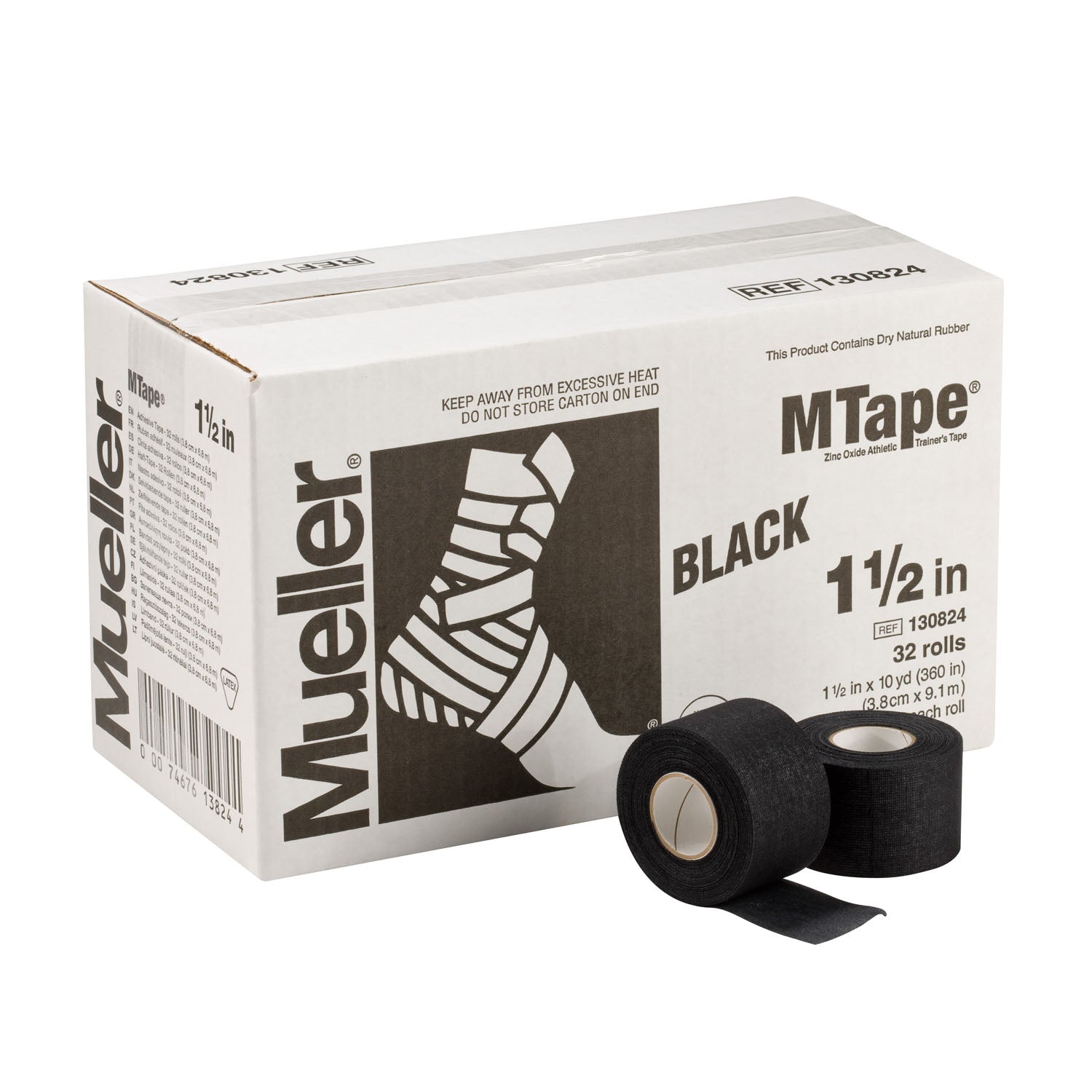 130824 - Mueller Sports Medicine, Inc. - 1.5" x 10 yds, Black, 32 rolls/cs (Products are only available for sale in the U.S. Products cannot be sold on Amazon.com or any other 3rd party platform without prior approval by Mueller.)    , cs