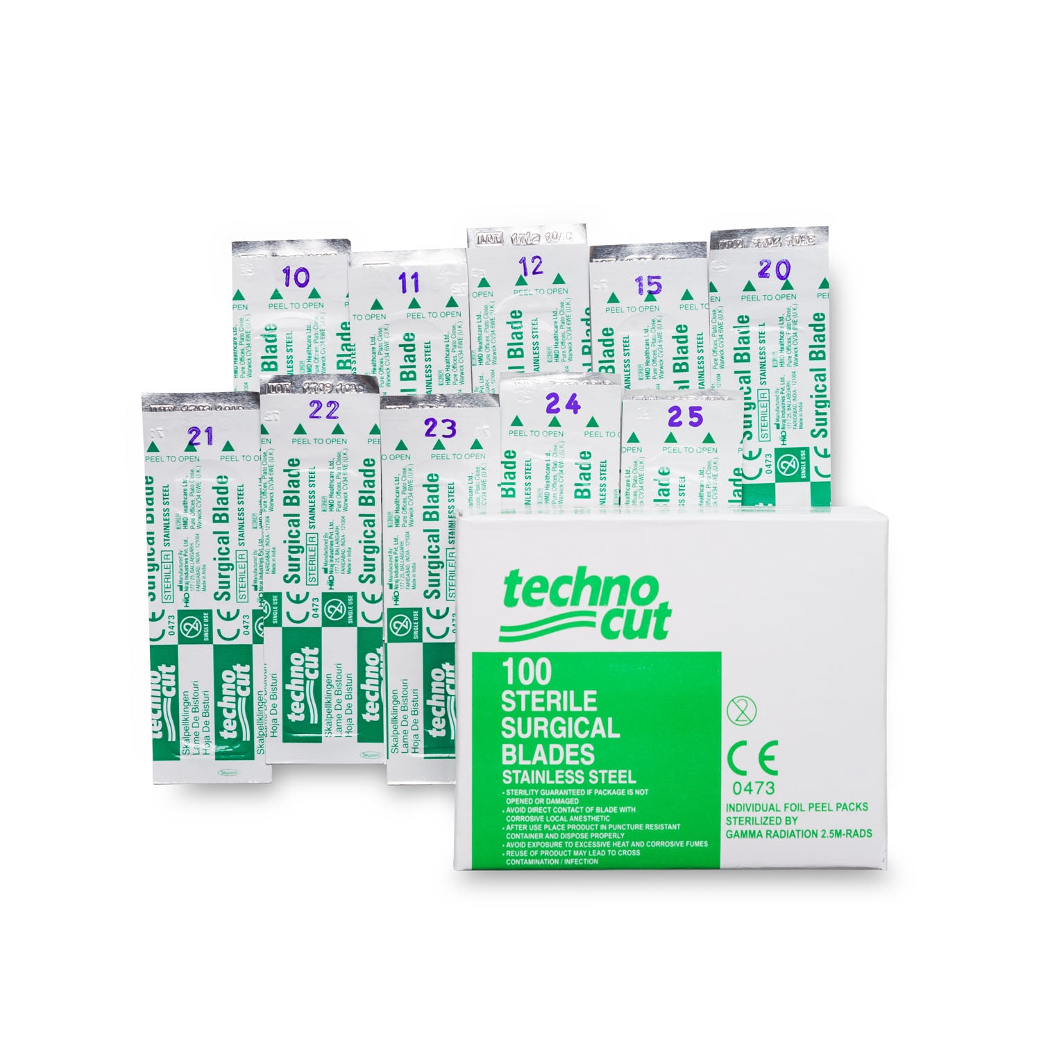 03747 - Myco Medical - Hoja quirúrgica, n.° 23, caja de 100 (disponible para la venta en EE. UU. y Canadá), caja