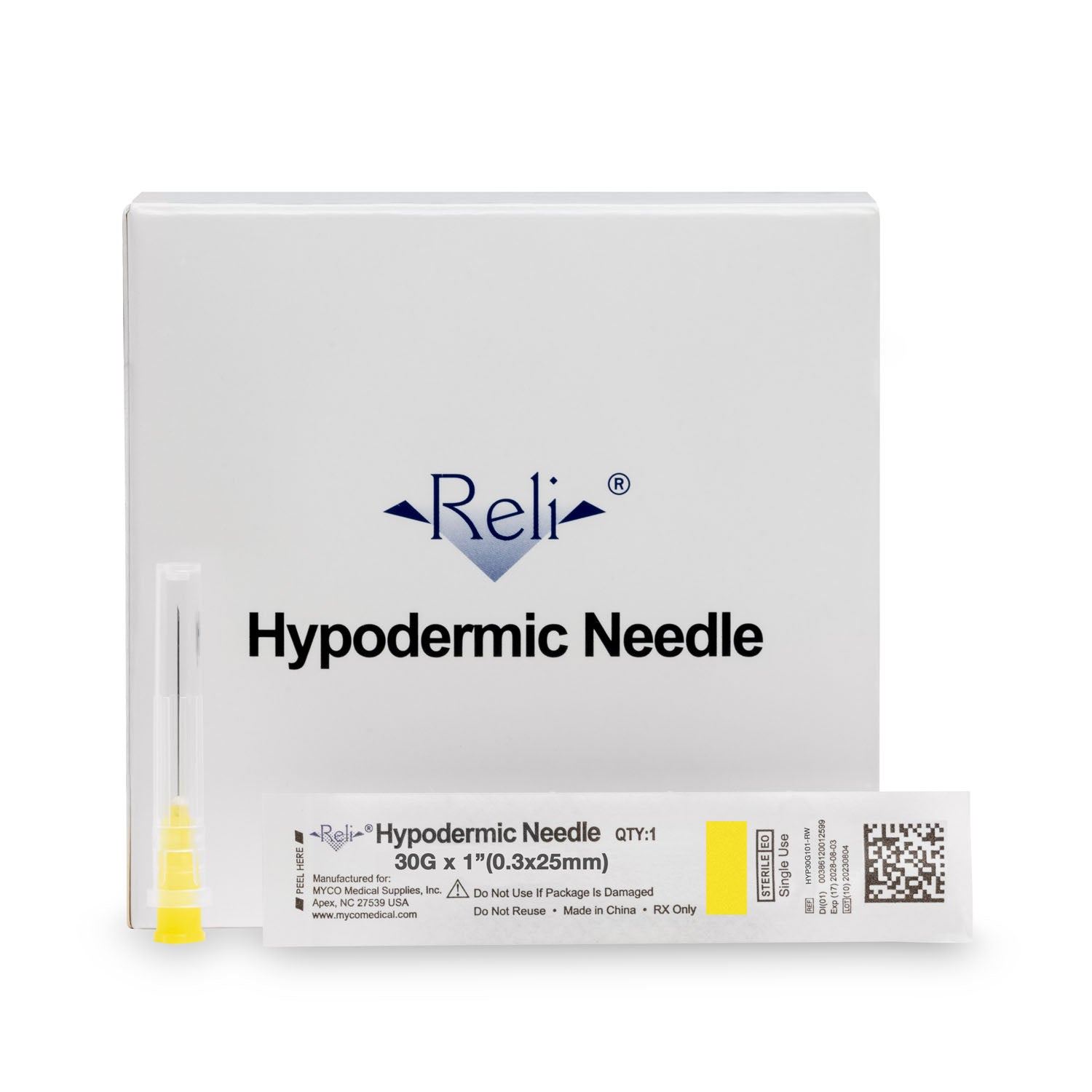 HYP30G101-RW - Myco Medical - Hypodermic Needle Only, 30G x 1", Regular Wall, Regular Bevel, 100/bx (US Only)    , bx