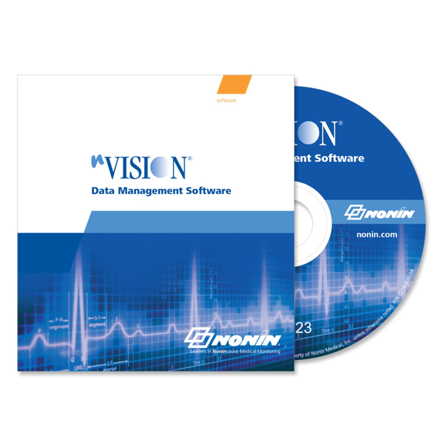 3211-000 - Nonin Medical, Inc. - Software de gestión de datos nVISION para detección de oximetría, CD-ROM (solo EE. UU. continentales, incluidos Alaska y Hawái), c/u