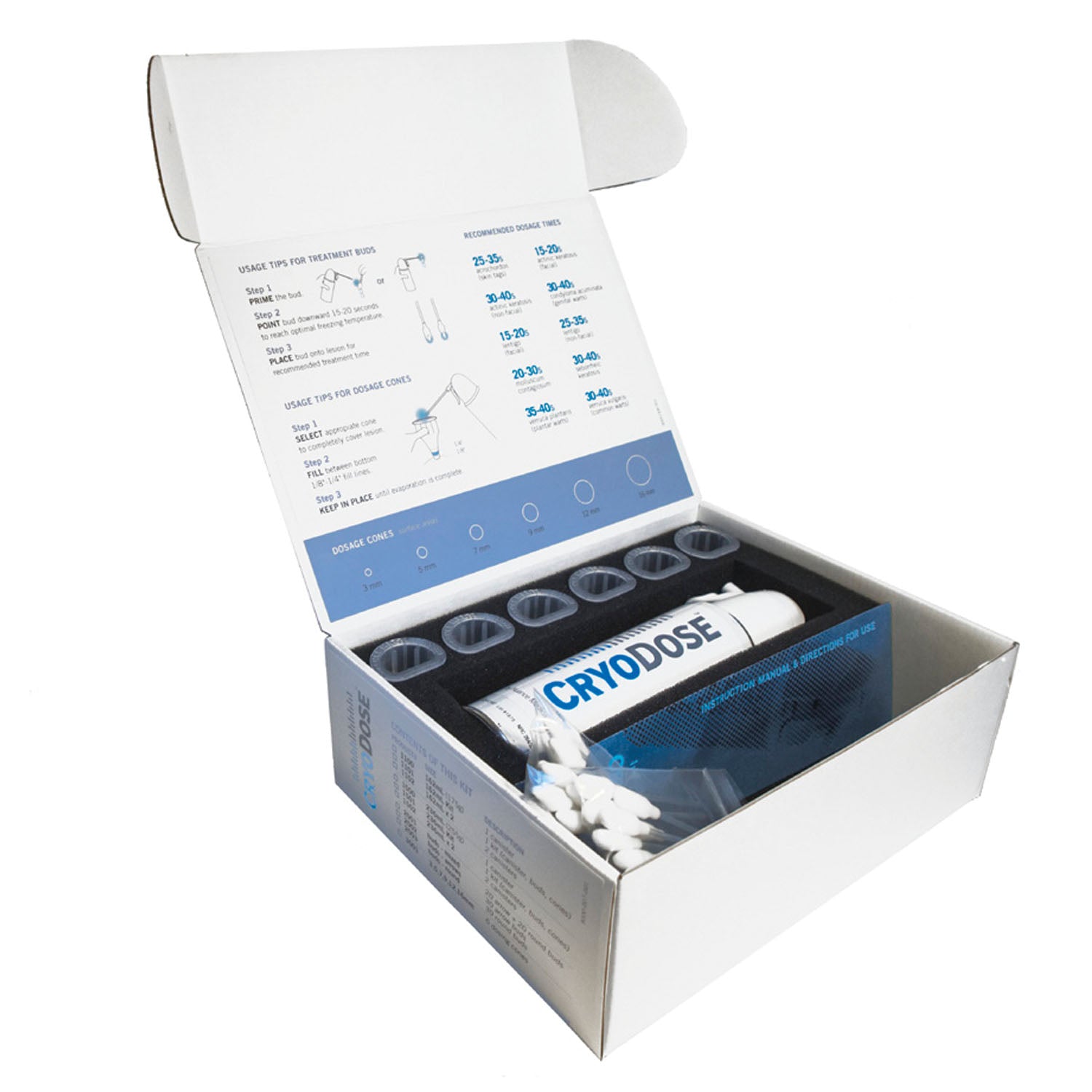 1501 - Nuance Medical, LLC - Cryosurgical Treatment Kit, 236mL Canister, 6 Cones, 20 (2mm) Arrow, 20 Round (5mm) Buds, Reusable (US Only) (HAZMAT Fees Apply, cannot ship via Air or to AK, GU, HI, MP, PR, VI)    , kt