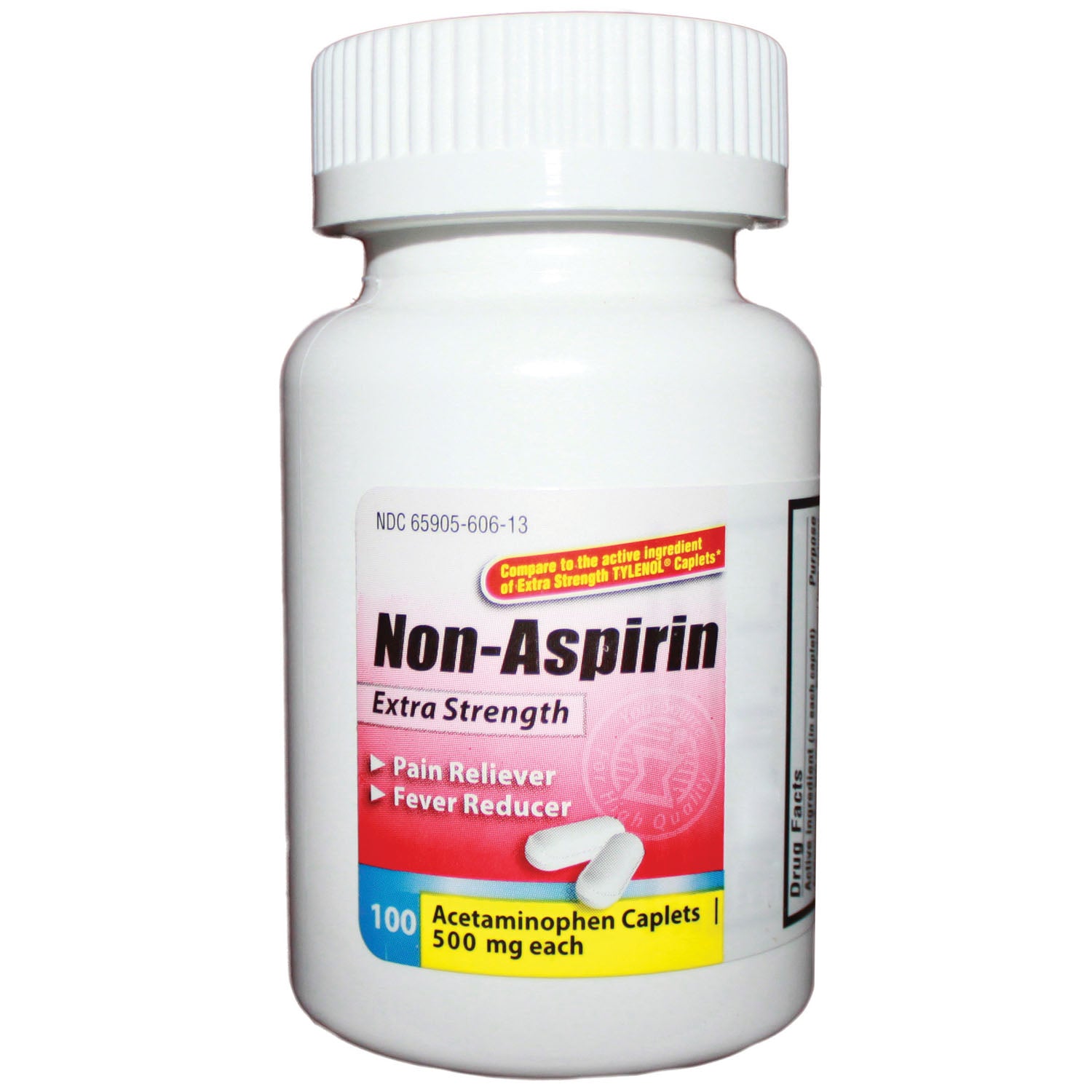50024ACC - New World Imports - Acetaminophen Caplets, 500mg, 100/btl, 24 btl/cs, Compare to Tylenol® Extra Strength (Not Available for sale into Canada)    , cs