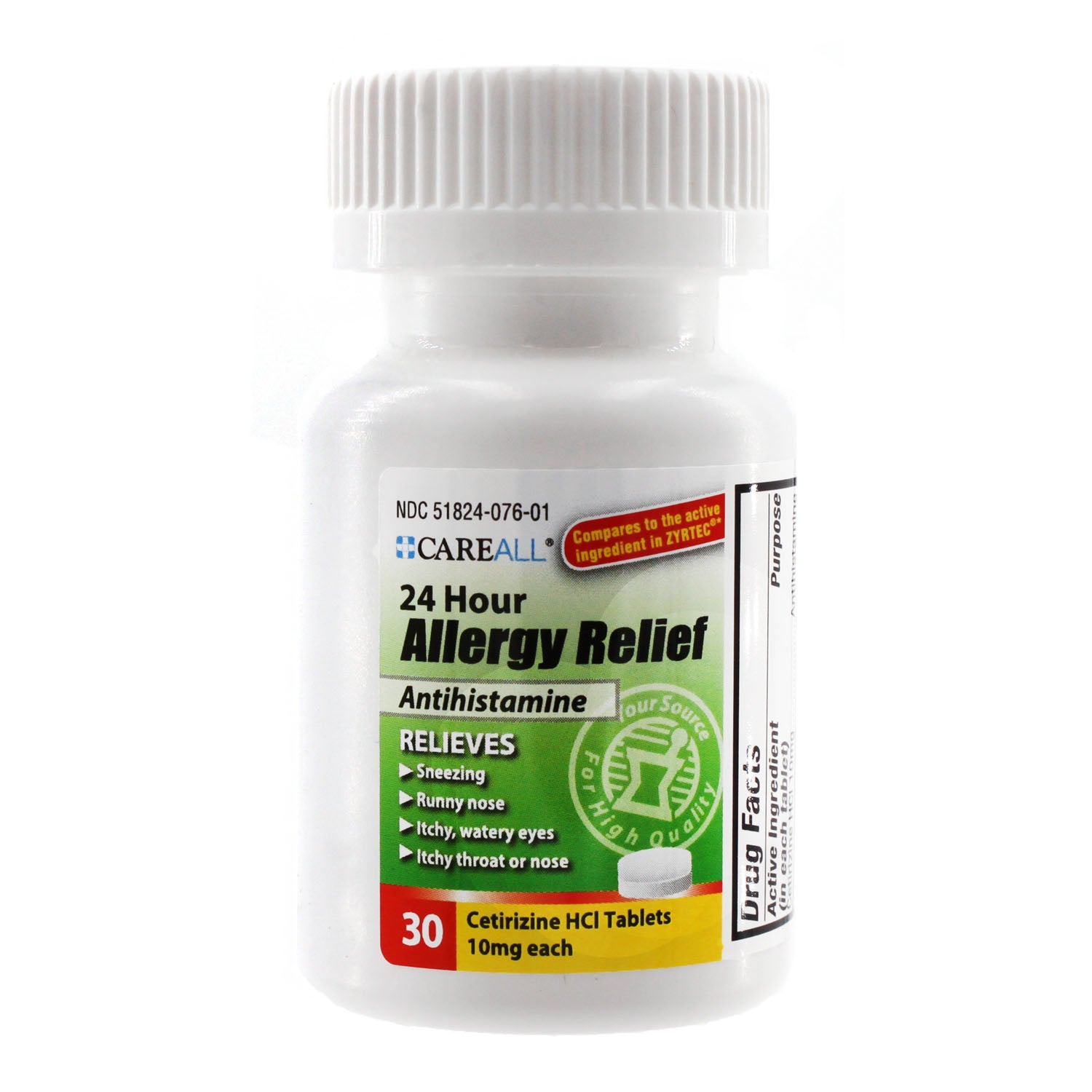 CET1030 - New World Imports - Cetirizine Allergy Relief, 10mg, Compares to the active ingredient in Zyrtec® Tablets, 30 ct, 24 btl/cs (Not Available for sale into Canada)    , cs