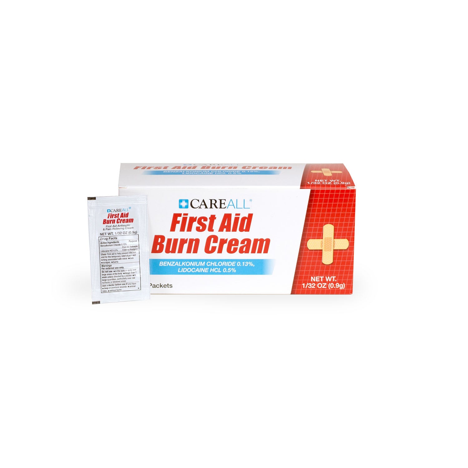 FABCP9 - New World Imports - CareAll® First Aid Burn Cream Packet, 0.9g, 144/bx, 12 bx/cs (Not Available for sale into Canada)    , cs