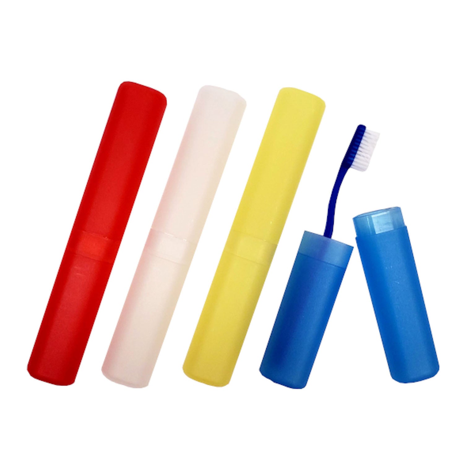 TBHLDR-MC - New World Imports - Freshmint® Toothbrush Holder, 8" x 1.25" x 0.75", Assorted Colors: Red, Yellow, Clear and Blue, Individually Wrapped, 100/cs    , cs
