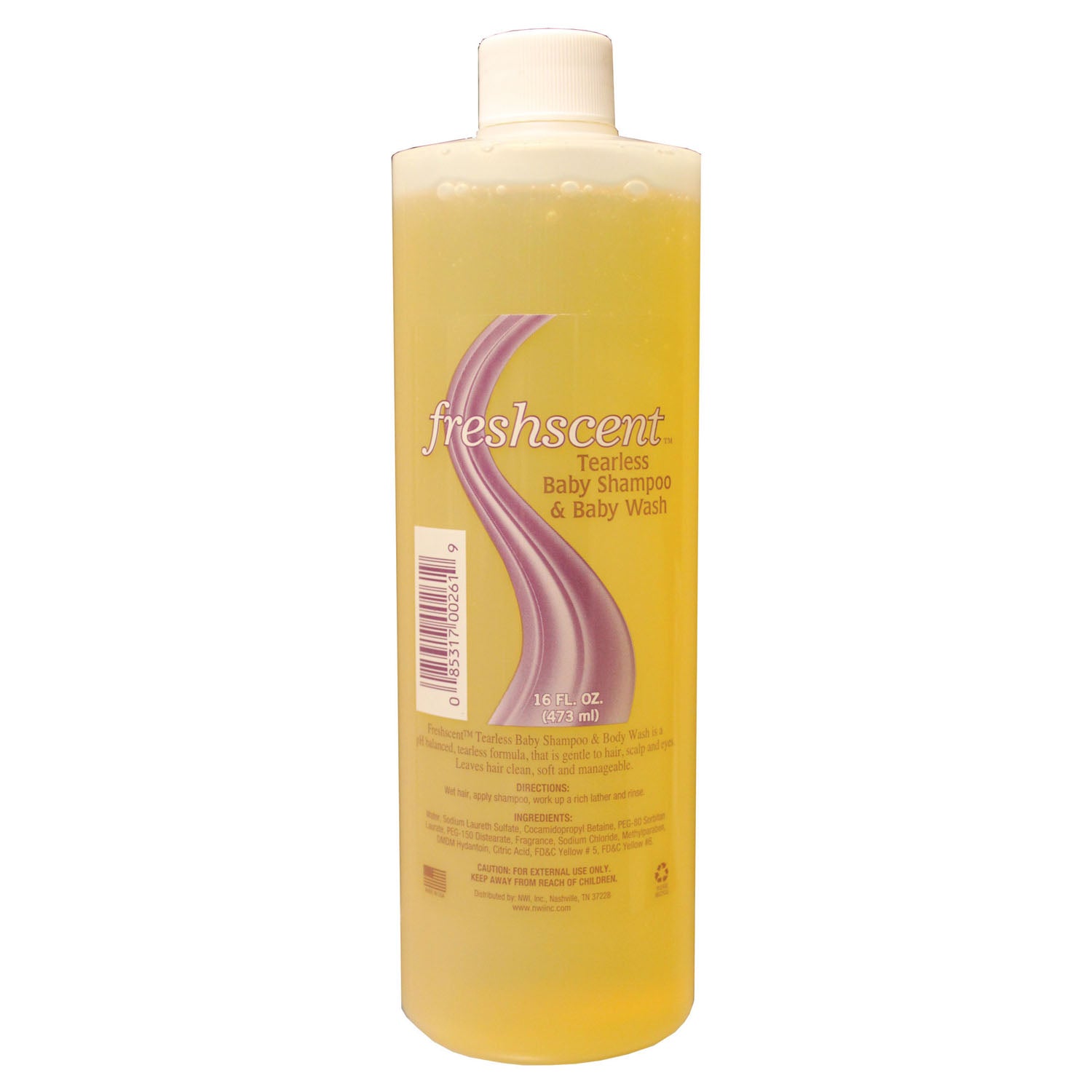 TS16 - New World Imports - Champú y gel de baño para bebés sin lágrimas, 16 oz, 12/caja (144 cajas/plt) (Hecho en EE. UU.), caja
