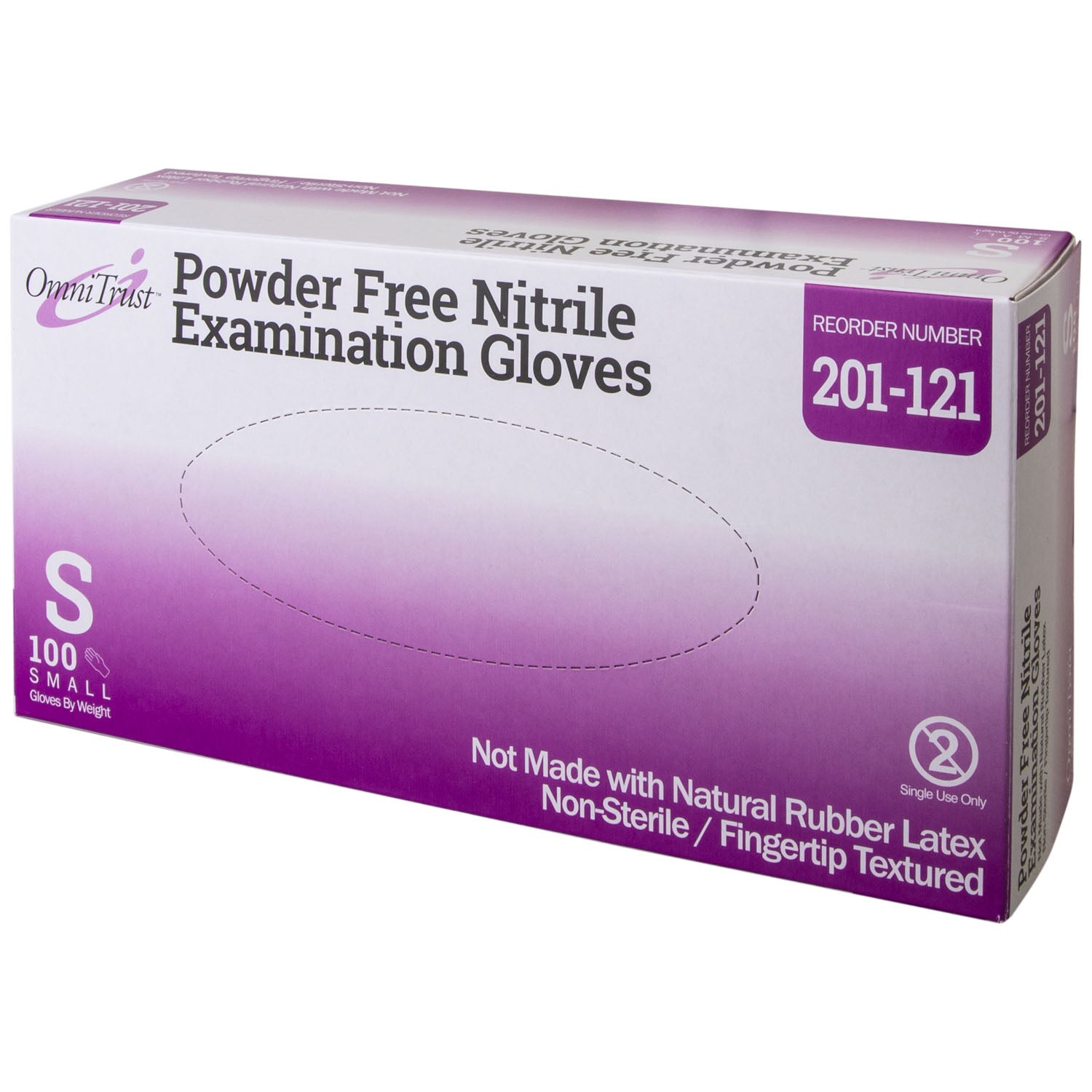 201-121 - Omni International Corp. - Exam Glove, Nitrile, Small, Textured Fingers, Blue, Powder Free (PF), 100/bx, 10 bx/cs (See additional pricing for drop ship orders less than 1,000 cs)    , cs