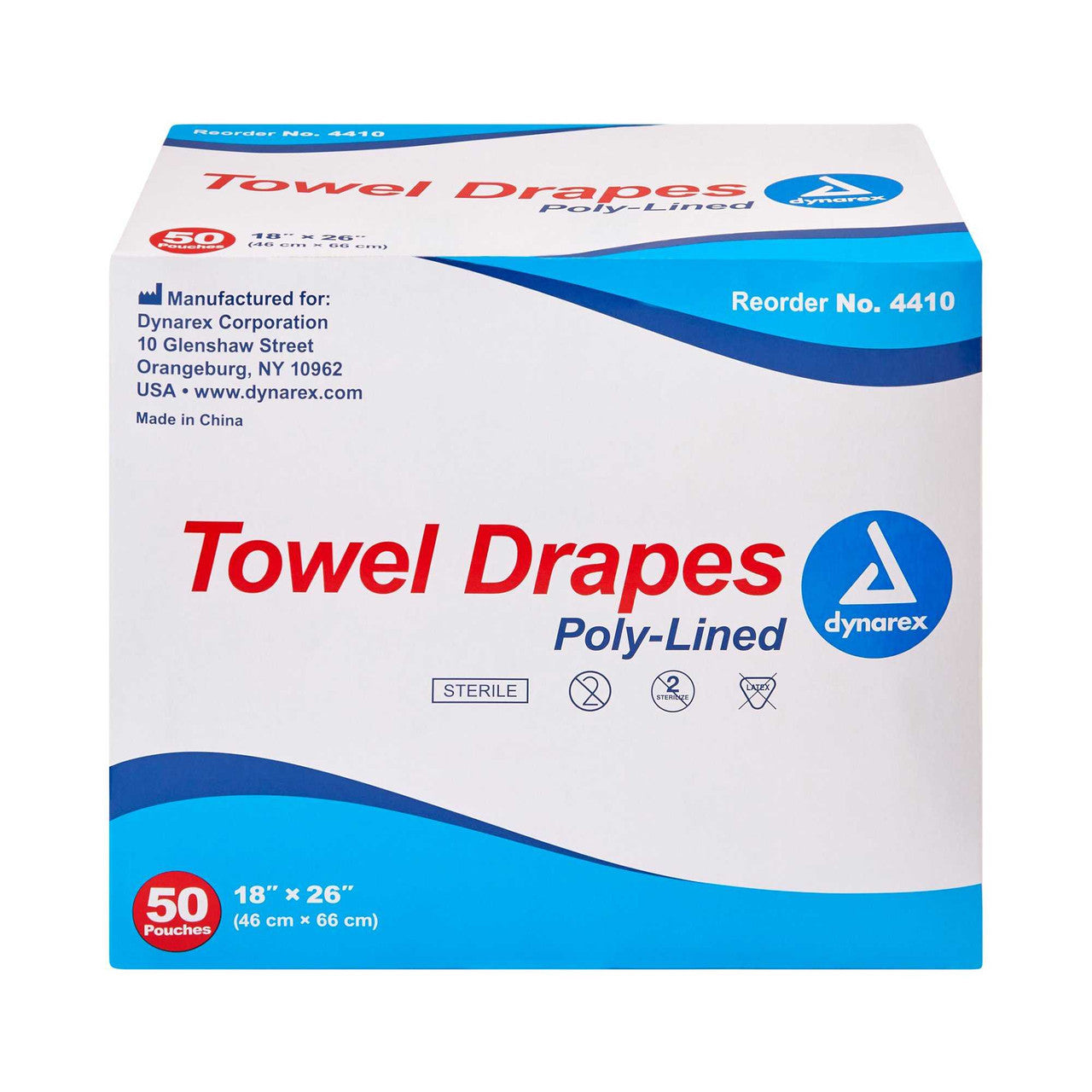 523642 - Dynarex - General Purpose Drape dynarex Towel Drape 18 W x 26 L in Sterile 4410 Case of 300, (CS)