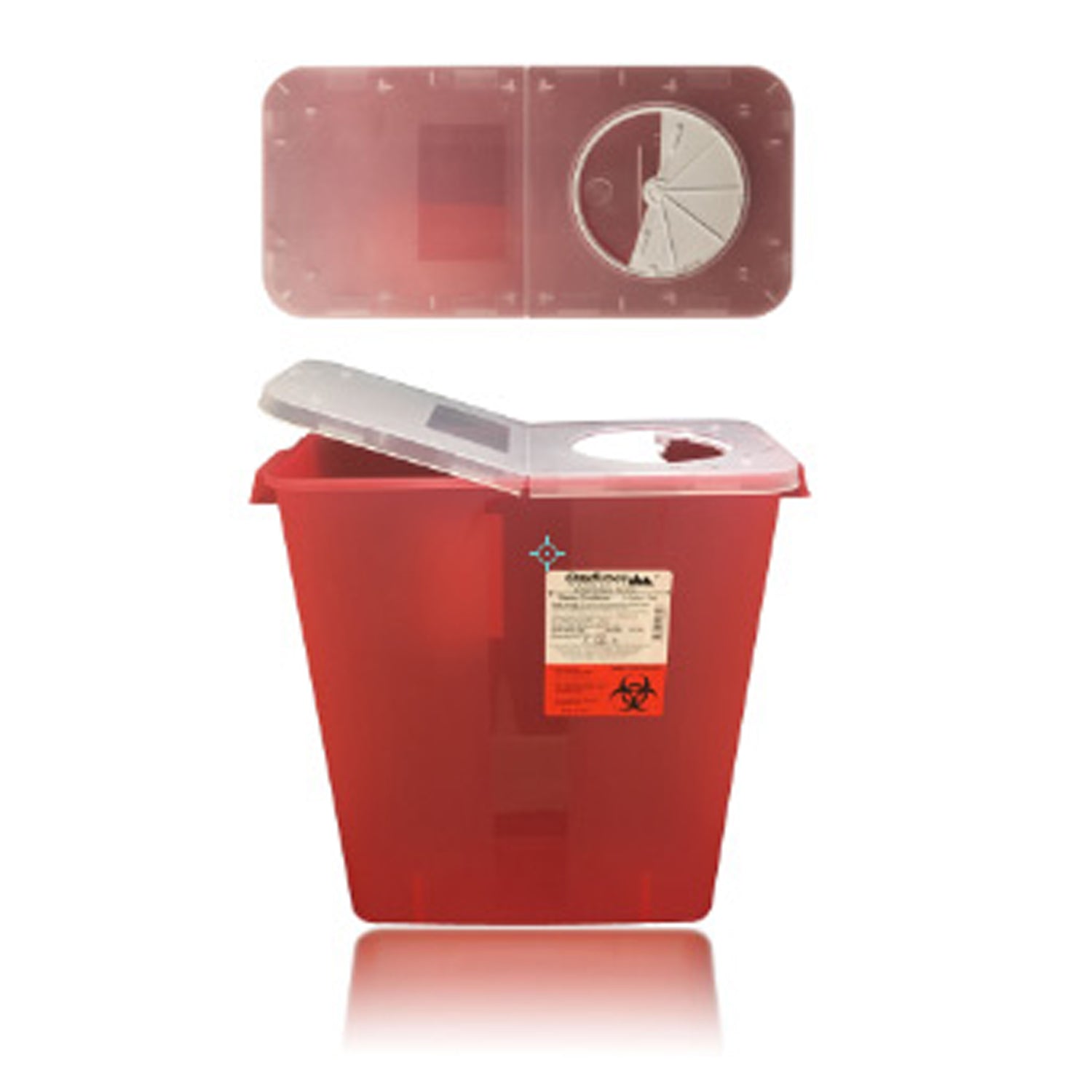 0330-150R - Oak Ridge Products - Sharps Container, 3 Gallon, Red Base/ Translucent Rotary Lid, 10/cs    , cs