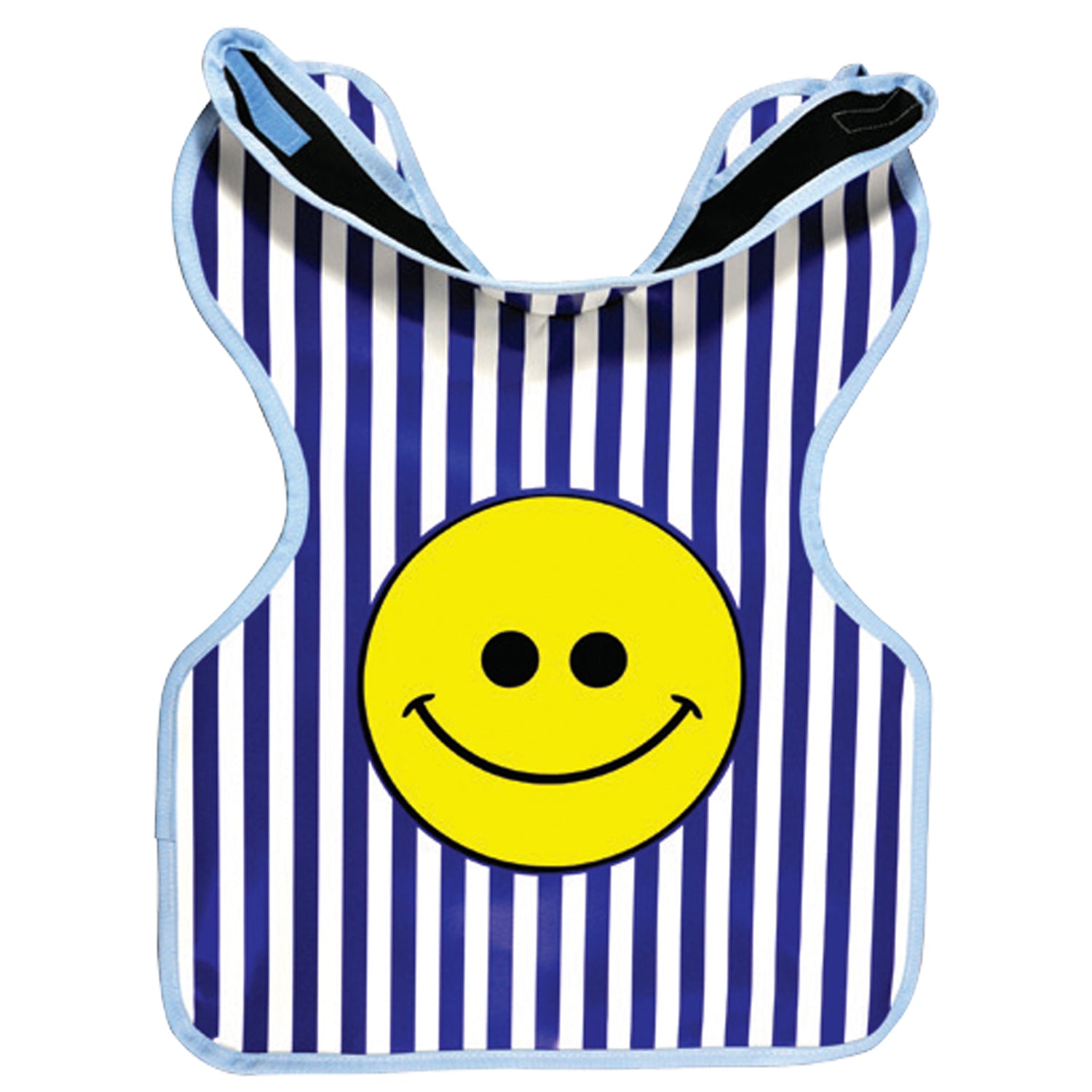 27HAPPYFACE - Palmero - Protectall X-Ray Apron, Child w/Collar, Lead-lined, .3MM Thickness. 20" x 20”, Blue and White Stripes w/Happy Face (US SALES ONLY)    , ea