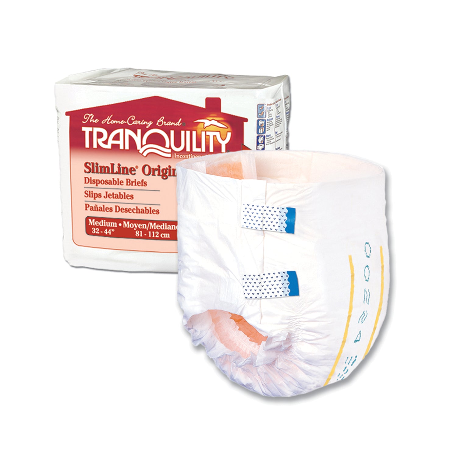 2122 - Principle Business Enterprises - Brief, Medium Adult, 32" to 44", 20.4 fl oz Capacity, 12/bg, 8 bg/cs (21 cs/plt) (US Only)     , cs