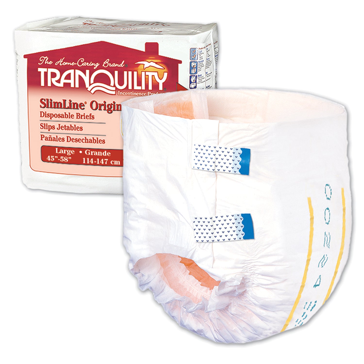 2132 - Principle Business Enterprises - Brief, Large Adult, 45" to 58", 21.04 fl oz Capacity, 12/pk, 8 pk/cs (US Only)     , cs