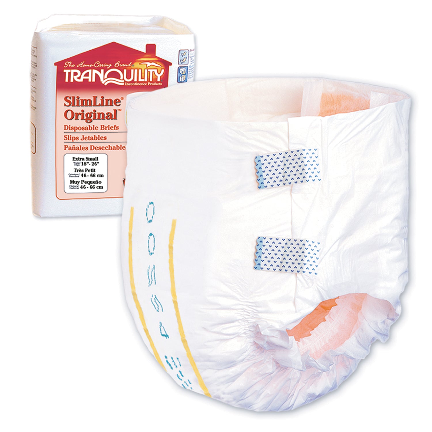 2166 - Principle Business Enterprises - Brief, X-Small Adult, 18" to 26", 10.9 fl oz Capacity, 10/pk, 10 pk/cs (30 cs/plt) (US Only)    , cs