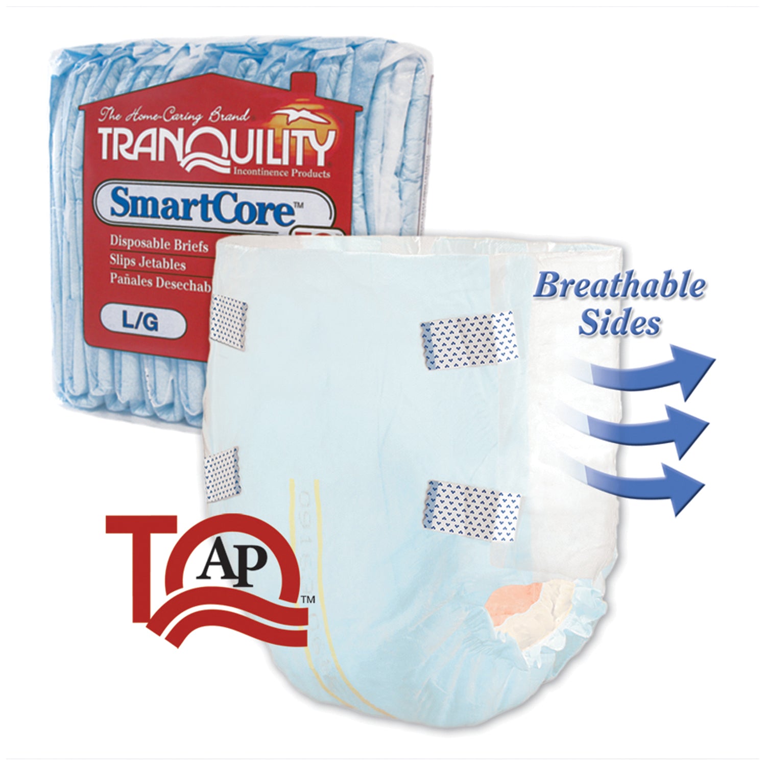 2313 - Principle Business Enterprises - Brief, Large Adult, 45"-58", 27.0 fl oz Capacity, 12/pk, 8 pk/cs (24 cs/plt) (US Only)    , cs