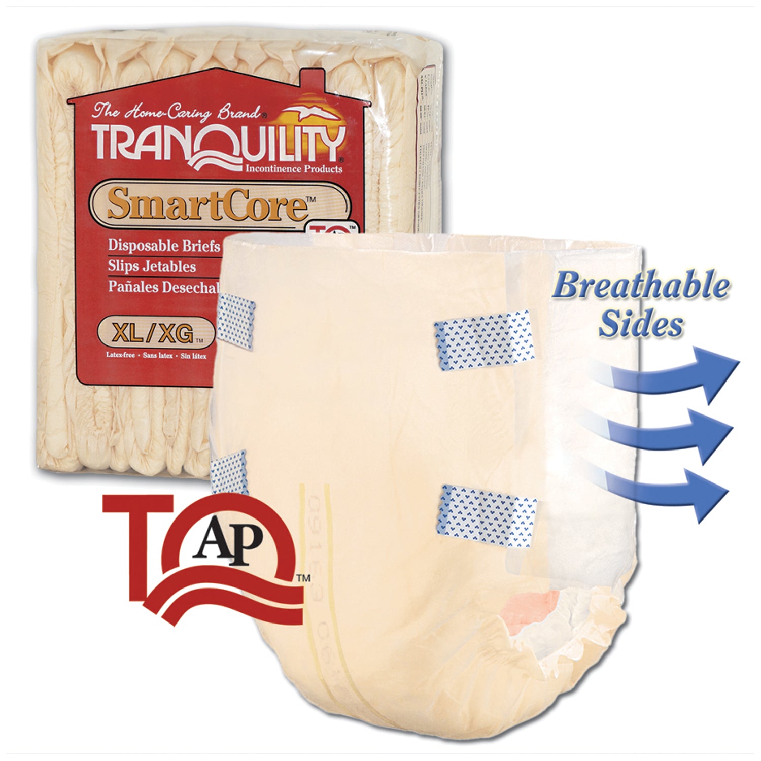 2314 - Principle Business Enterprises - Brief, X-Large Adult, 56"-64", 29.0 fl oz Capacity, 12/pk, 6 pk/cs (US Only)    , cs