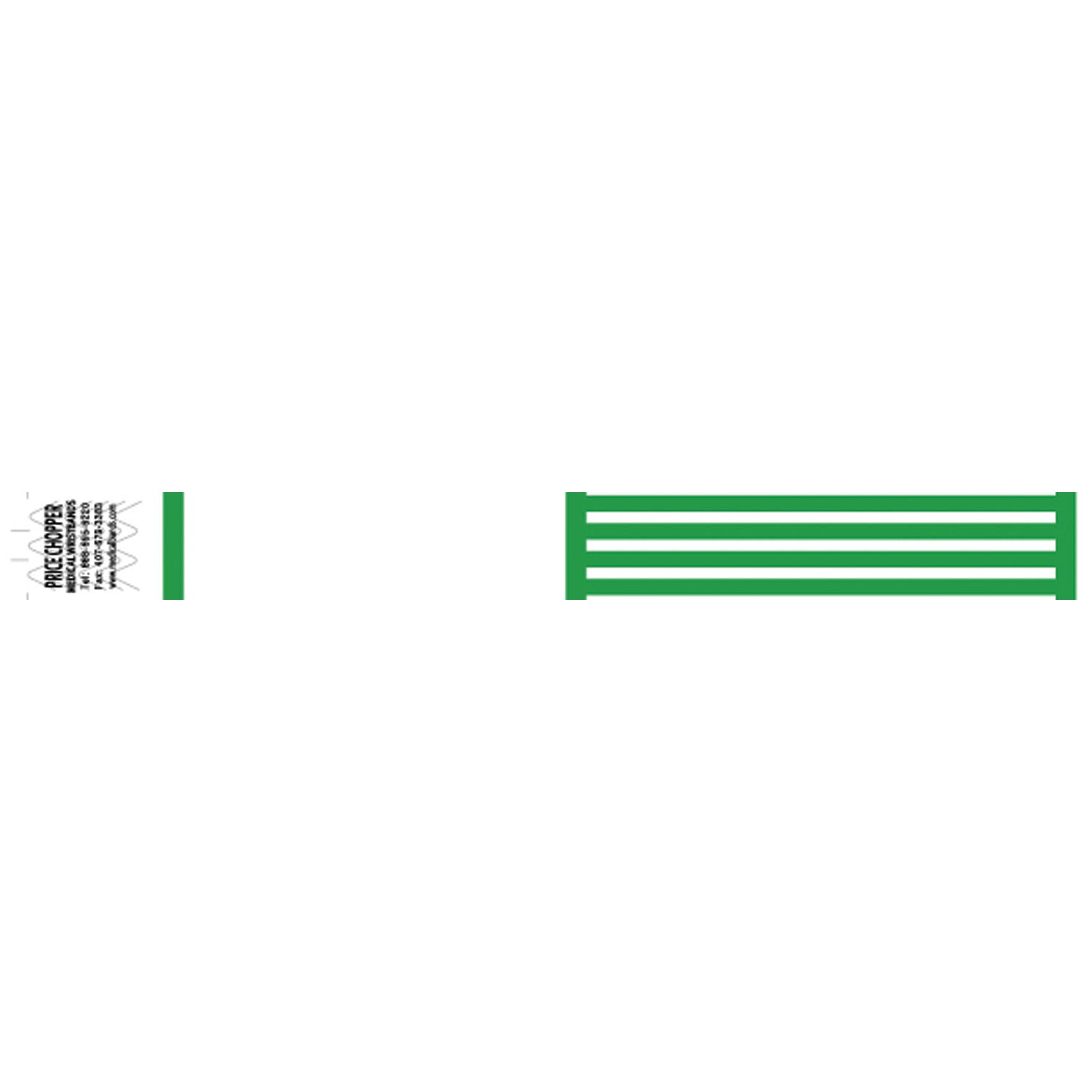 2003C - Soluciones de identificación médica - Pulsera Tyvek de 1", con impresión personalizada, verde, 1000 unidades por caja