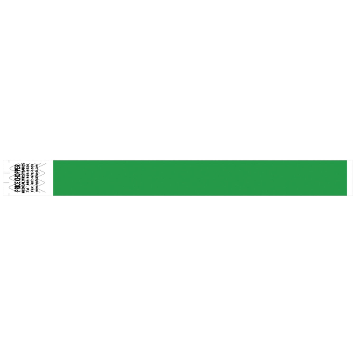 2103 - Medical ID Solutions - Wristband, Tyvek 1", Solid Green, 1000/bx    , bx