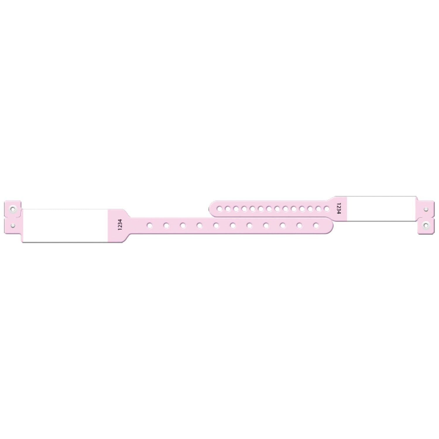 410C - Soluciones de identificación médica - Juego de pulseras de 2 piezas para madre e hijo, con impresora, impresión personalizada, color rosa, 150 unidades por caja