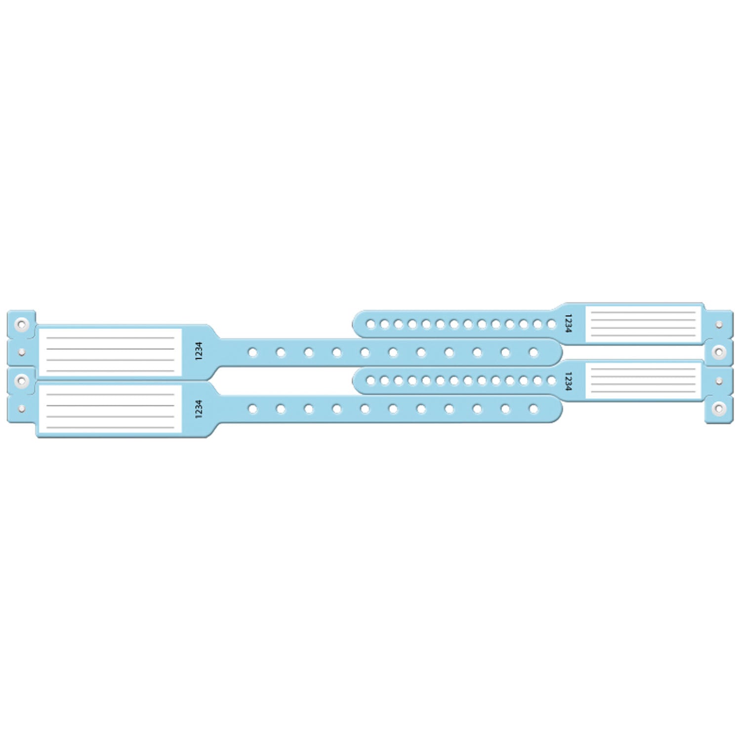 446C - Soluciones de identificación médica - Juego de pulseras de 4 piezas para madre e hijo, inserto, impresión personalizada, azul, 100 unidades por caja