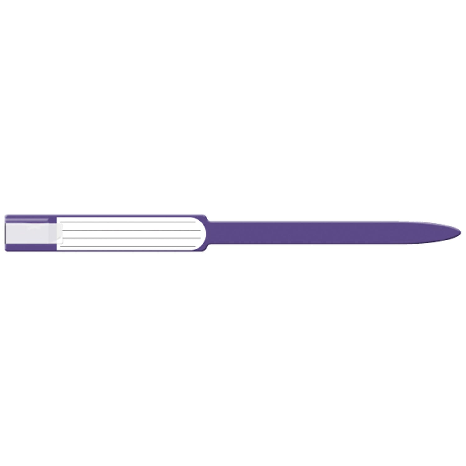 8247C - Soluciones de identificación médica - Pulsera para adultos, insertable, autoadhesiva, de vinilo suave, con impresión personalizada, morada, 250 unidades por caja