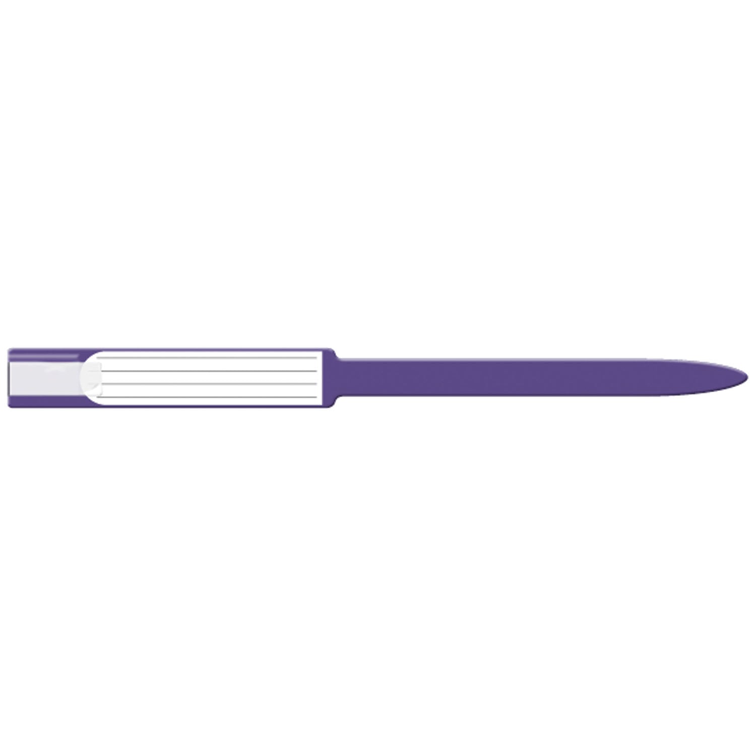 8647 - Soluciones de identificación médica - Pulsera para adultos, insertable, autoadhesiva, sellable, de vinilo suave, morada, 250 unidades por caja