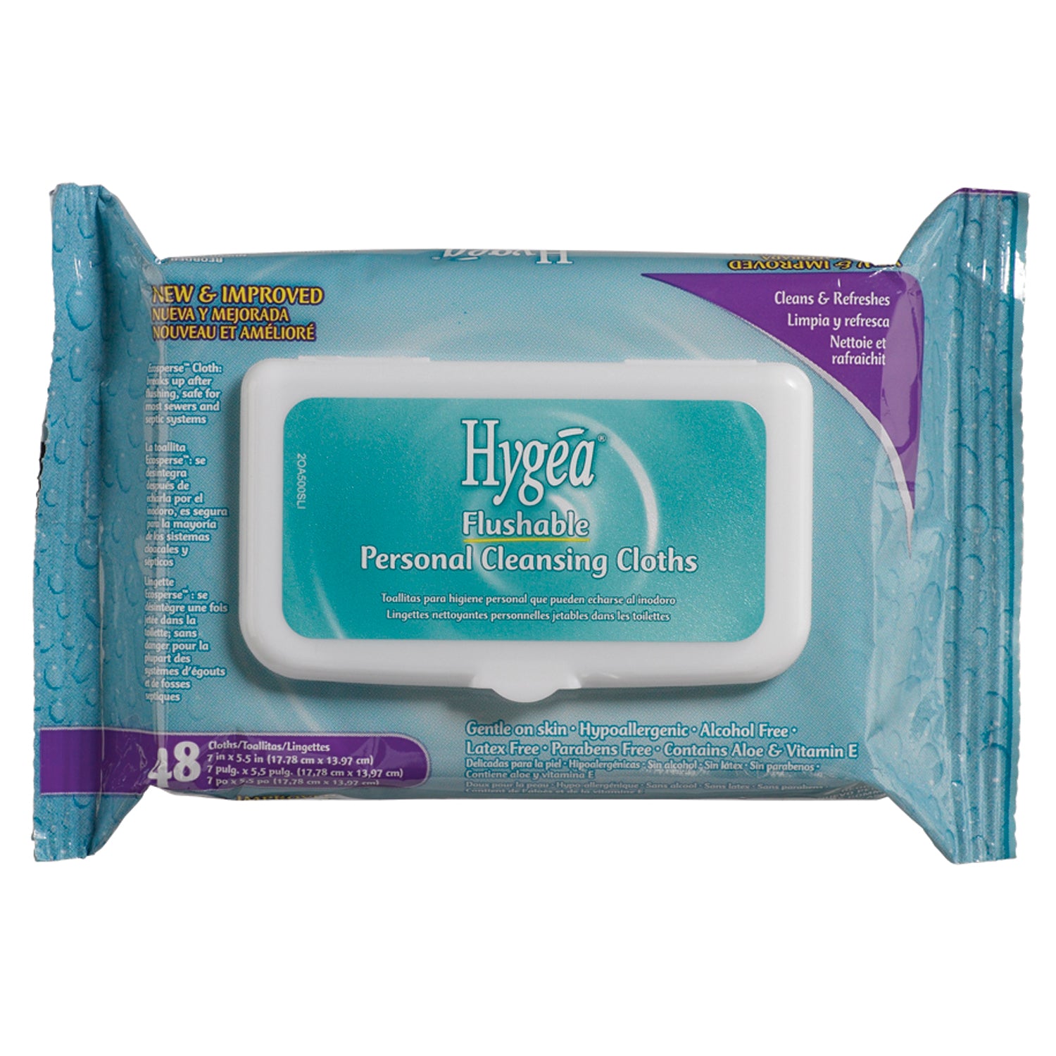 A500F48 - PDI - Professional Disposables, Intl. - Flushable Personal Cleansing Cloths, 5.5" x 7", 48/pk, 12 pk/cs (108 cs/plt) (Products cannot be sold on Amazon.com or any other 3rd party site) (US Only)    , cs