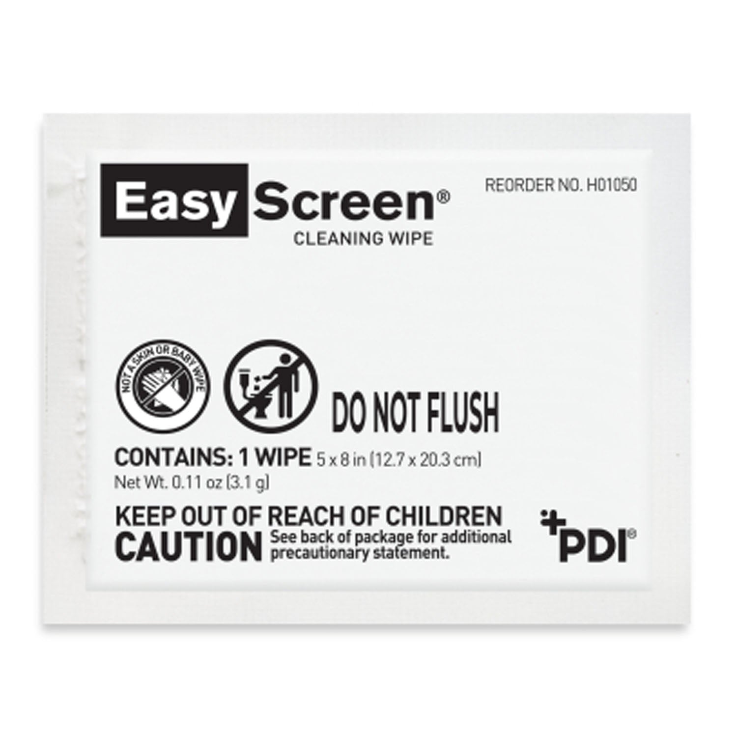 H01050 - PDI - Professional Disposables, Intl. - Easy Screen™ Cleaning Wipe, 5"x8", 1/pk, 50 pk/bx, 10 bx/cs (US Only) (Products cannot be sold on Amazon.com or any other 3rd party site)    , cs