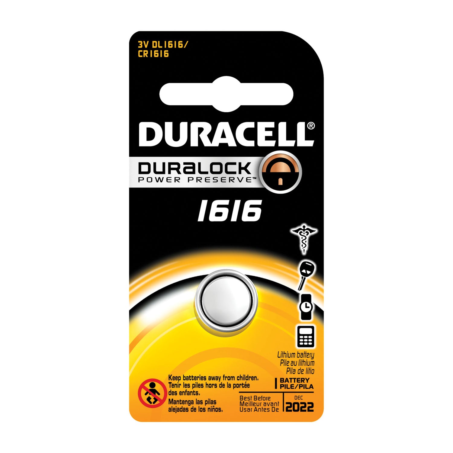 DL1616BPK - Duracell - Battery, Lithium, Size DL1616, 3V, 6/bx, 6 bx/cs (UPC# 66169) (HAZMAT Fees Apply, cannot ship via Air or to AK, GU, HI, MP, PR, VI) (Products are not for Private Household Markets; Products cannot be sold on Amazon.com or any other