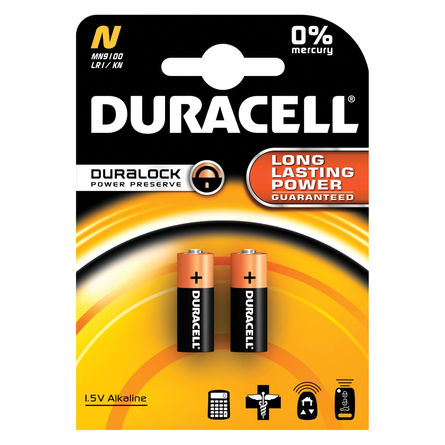 MN9100B2PK - Duracell - Battery, Alkaline, Size N, 1.5V, 2pk, 6 pk/bx (UPC# 66200) (4133366200) (Products are not for Private Household Markets; Products cannot be sold on Amazon.com or any other 3rd party site)    , bx