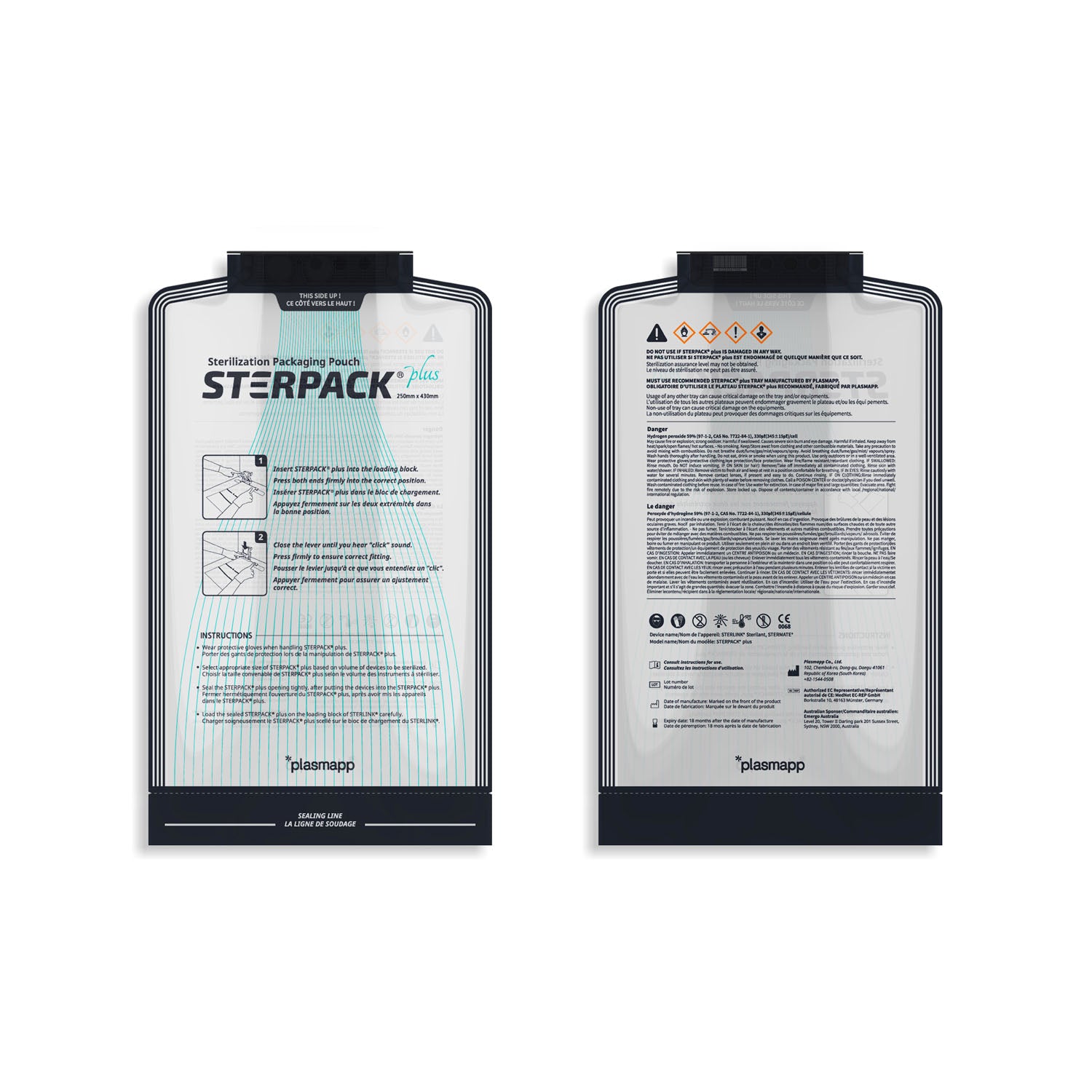 P30002-04 - Plasmapp - STERPACK(TM) Plus 盒式消毒劑：過氧化氫，袋裝，預包裝密封 STERPACK Plus，30 個/盒，8 個/箱（僅限美國）（產品保質期短，不可退貨），箱裝